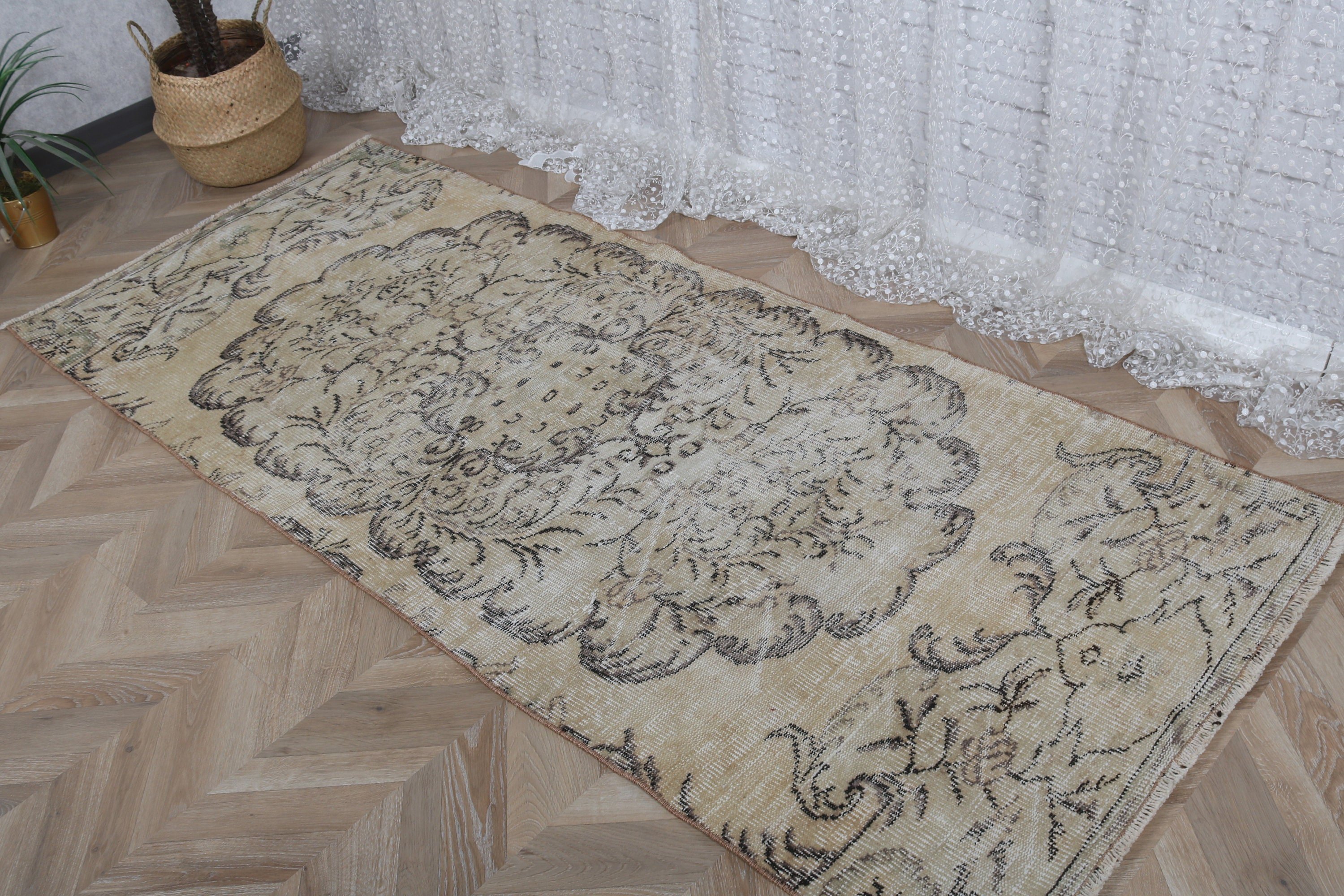 Anadolu Halıları, Türk Halısı, Kahverengi Boho Halısı, 3,1x7,5 ft Vurgulu Halılar, Dekoratif Halı, Vintage Halılar, Çocuk Halıları, El Yapımı Halılar, Yer Halısı