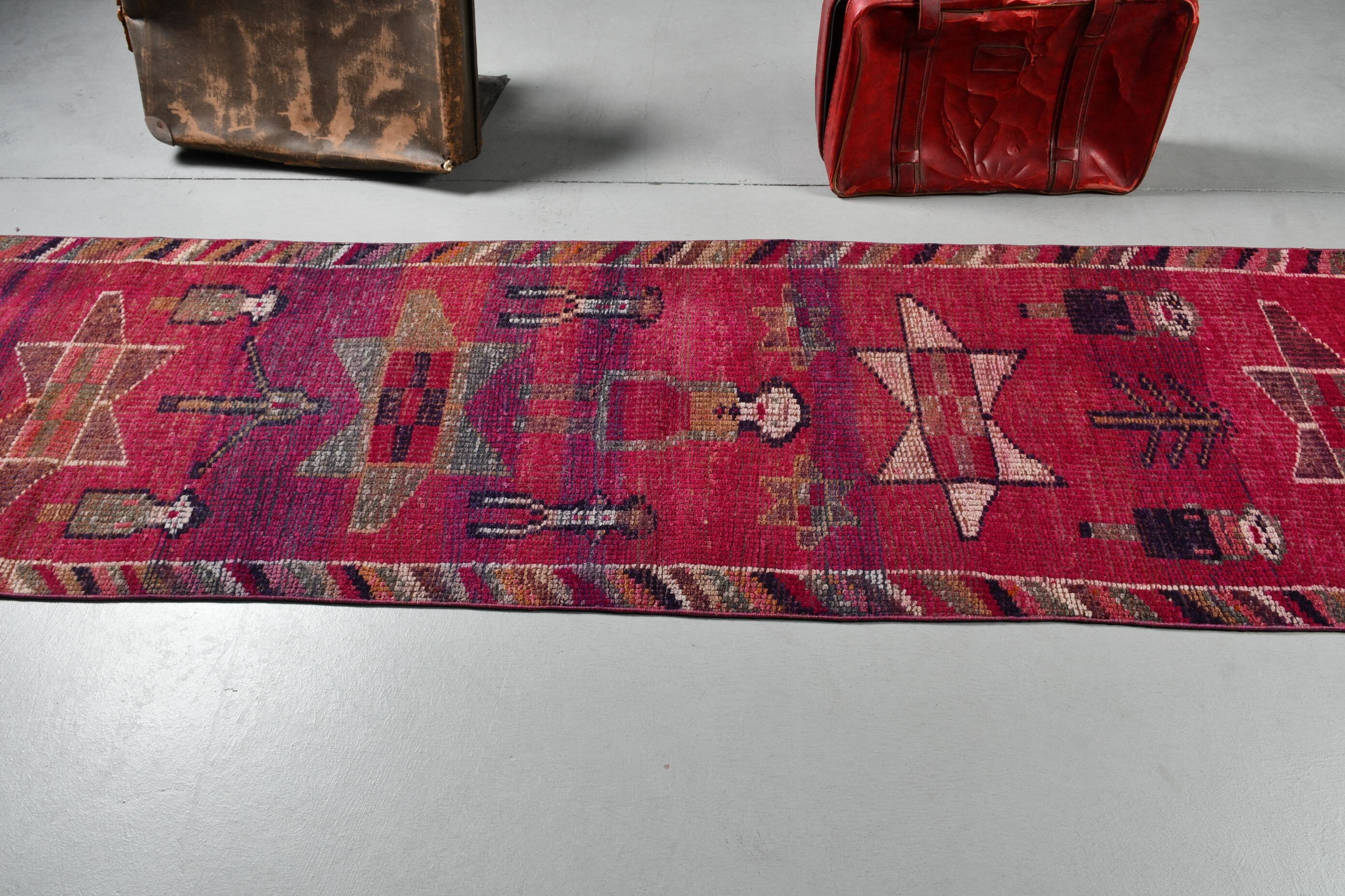 Rugs for Corridor, 2.8x9.2 ft Runner Rug, Retro Rug, Kitchen Rug, Home Decor Rug, Red Anatolian Rugs, Turkish Rug, Stair Rugs, Vintage Rugs