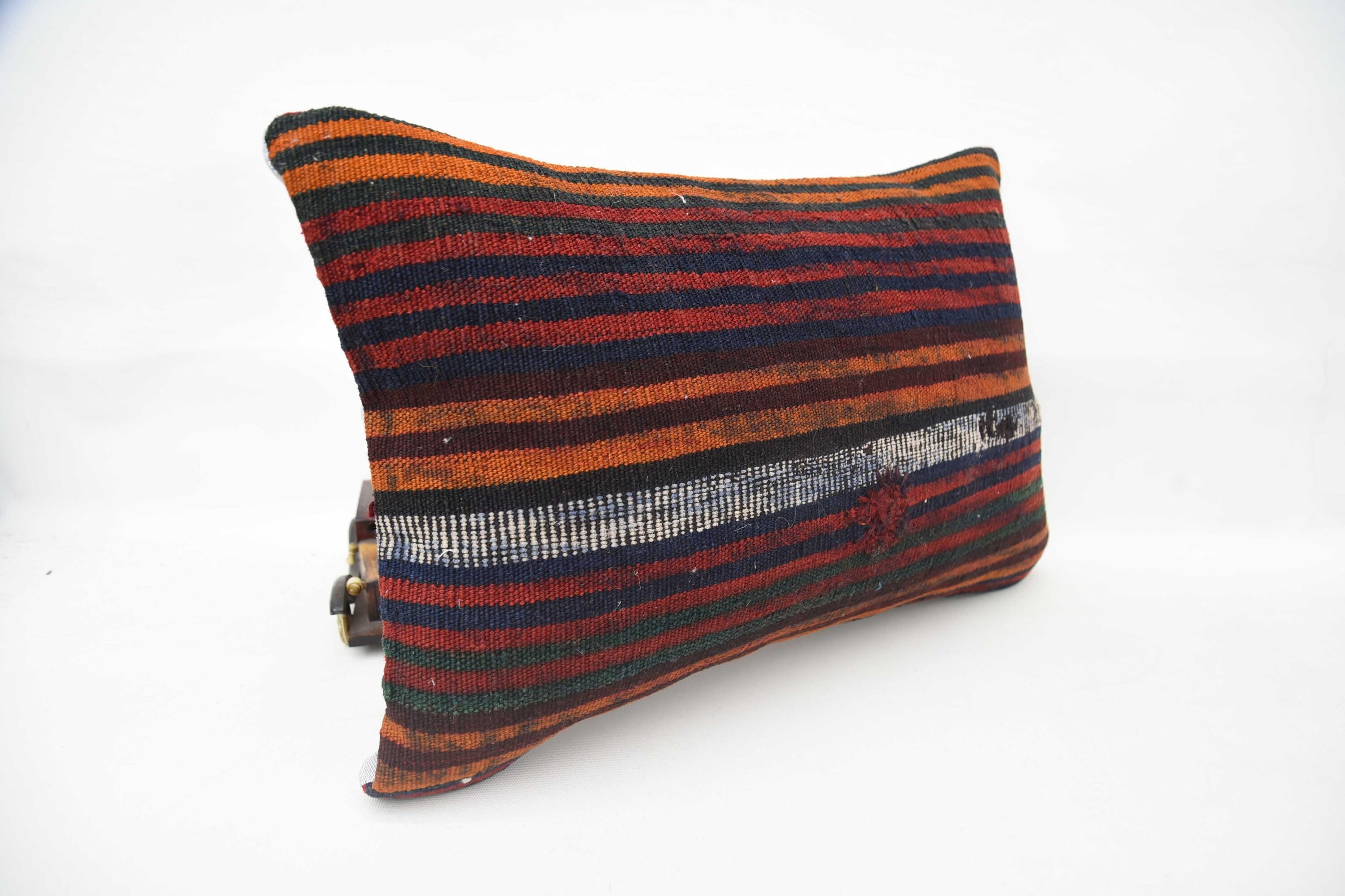 Car Pillow Cover, Oriental Pillow Sham, Kilim Cushion Sham, 16"x24" Red Pillow Cover, Vintage Kilim Pillow, Kilim Pillow