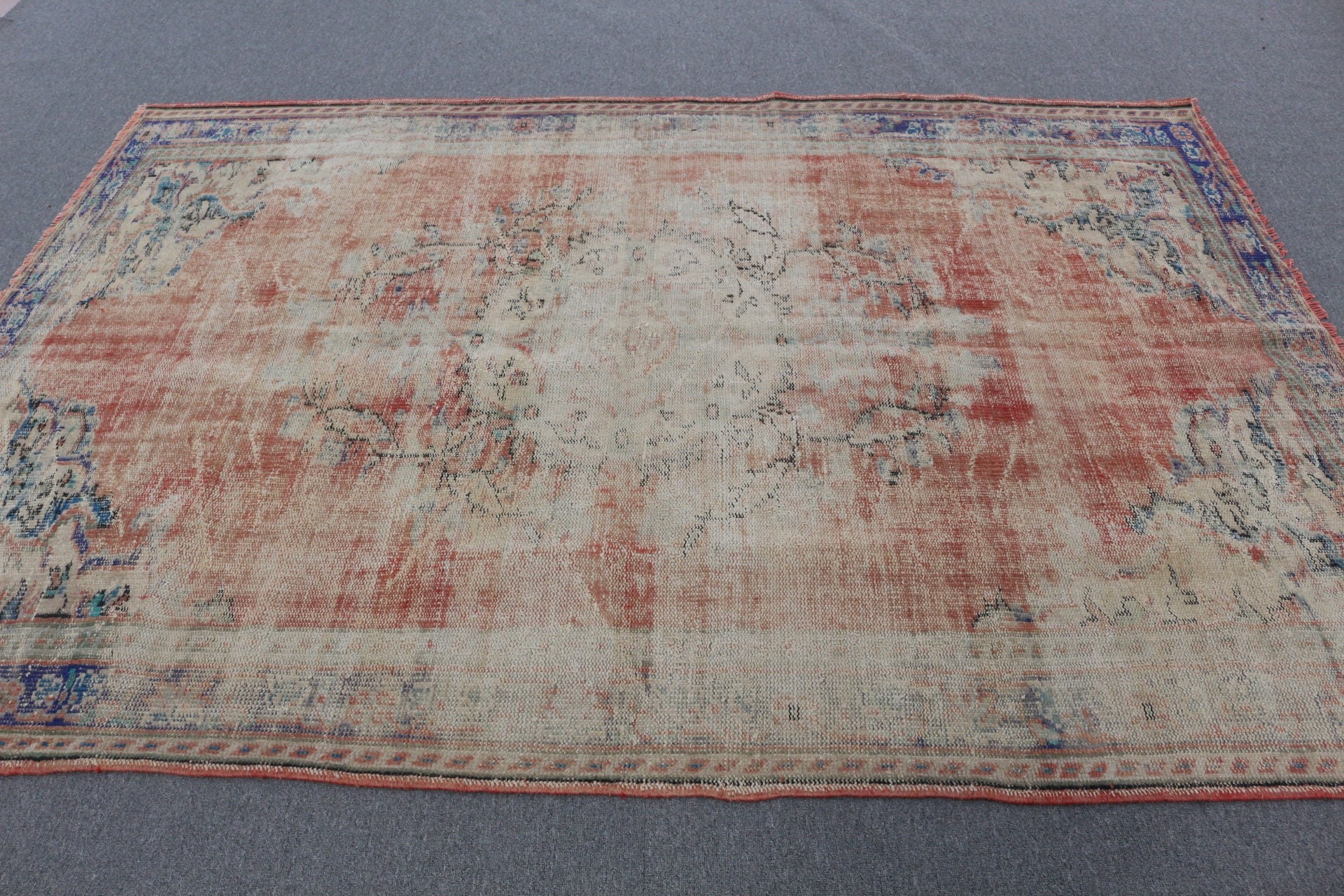 Salon Rugs, 6.1x8.5 ft Large Rug, Antique Rug, Red Wool Rug, Turkish Rugs, Bedroom Rugs, Oriental Rug, Rugs for Living Room, Vintage Rug