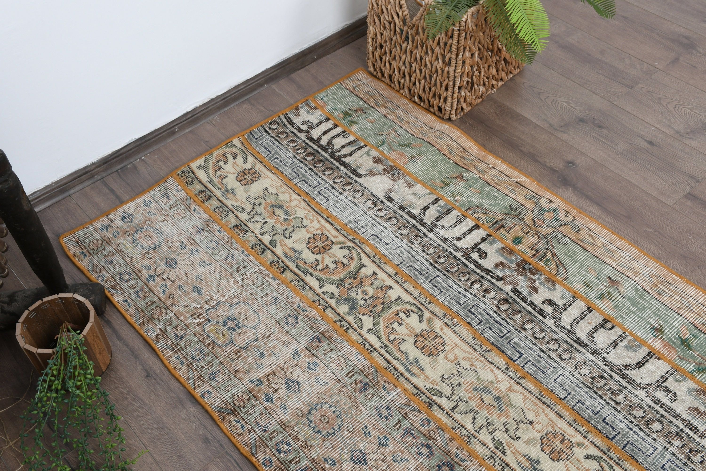 Turkish Rug, Rugs for Bath, Beige Floor Rug, Home Decor Rug, Bathroom Rug, 2.9x4.6 ft Small Rug, Anatolian Rugs, Bedroom Rug, Vintage Rug