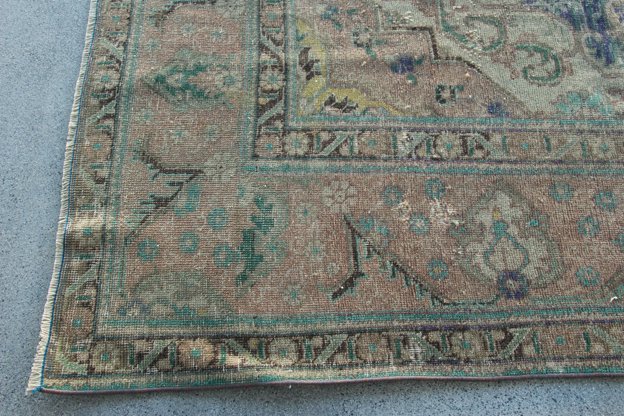 Kahverengi Oushak Halıları, 12.6x9.7 ft Büyük Boy Halı, Salon Halıları, Nötr Halılar, Vintage Halılar, Yemek Odası Halısı, Ofis Halısı, Oushak Halısı, Türk Halıları