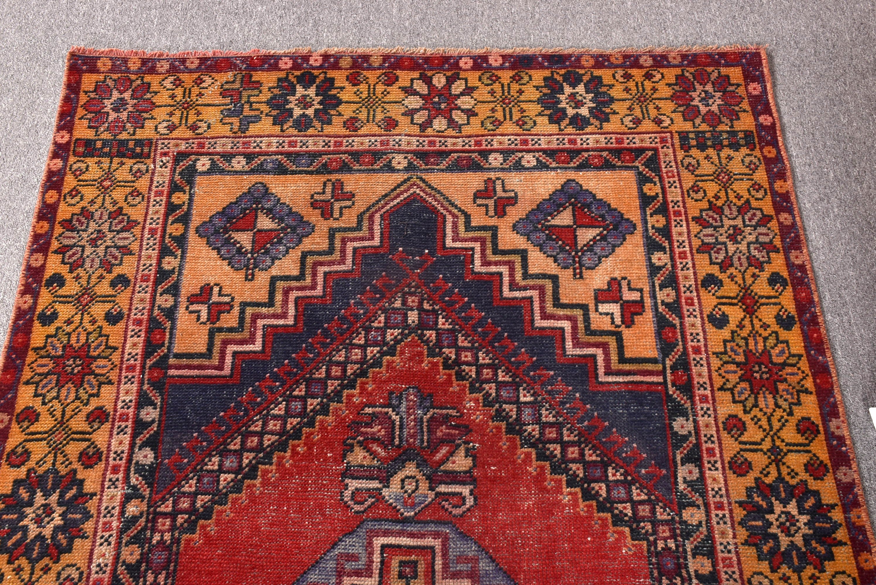 Kırmızı 3.7x6.7 ft Alan Halıları, Yatak Odası Halıları, Türk Halıları, Yemek Odası Halıları, Boho Halıları, Yer Halısı, Antika Halılar, Vintage Halılar