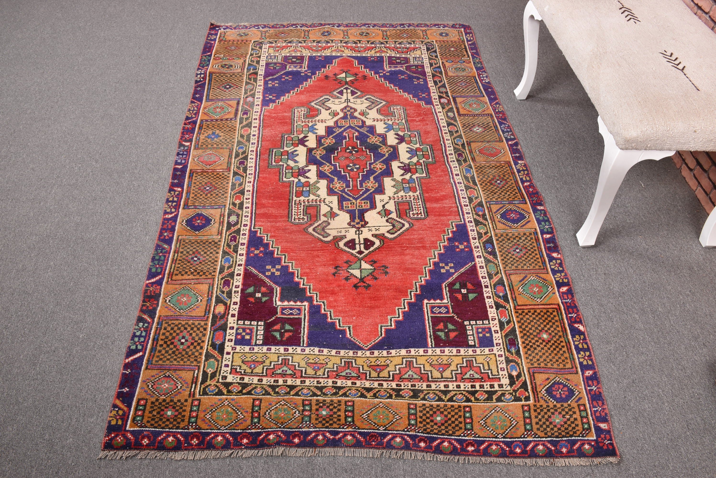 Yemek Odası Halısı, Antika Halılar, Kırmızı Anadolu Halıları, Boho Bölge Halısı Halıları, Yatak Odası Halısı, 3,9x6,9 ft Alan Halısı, Vintage Halı, Türk Halısı, Boho Halısı