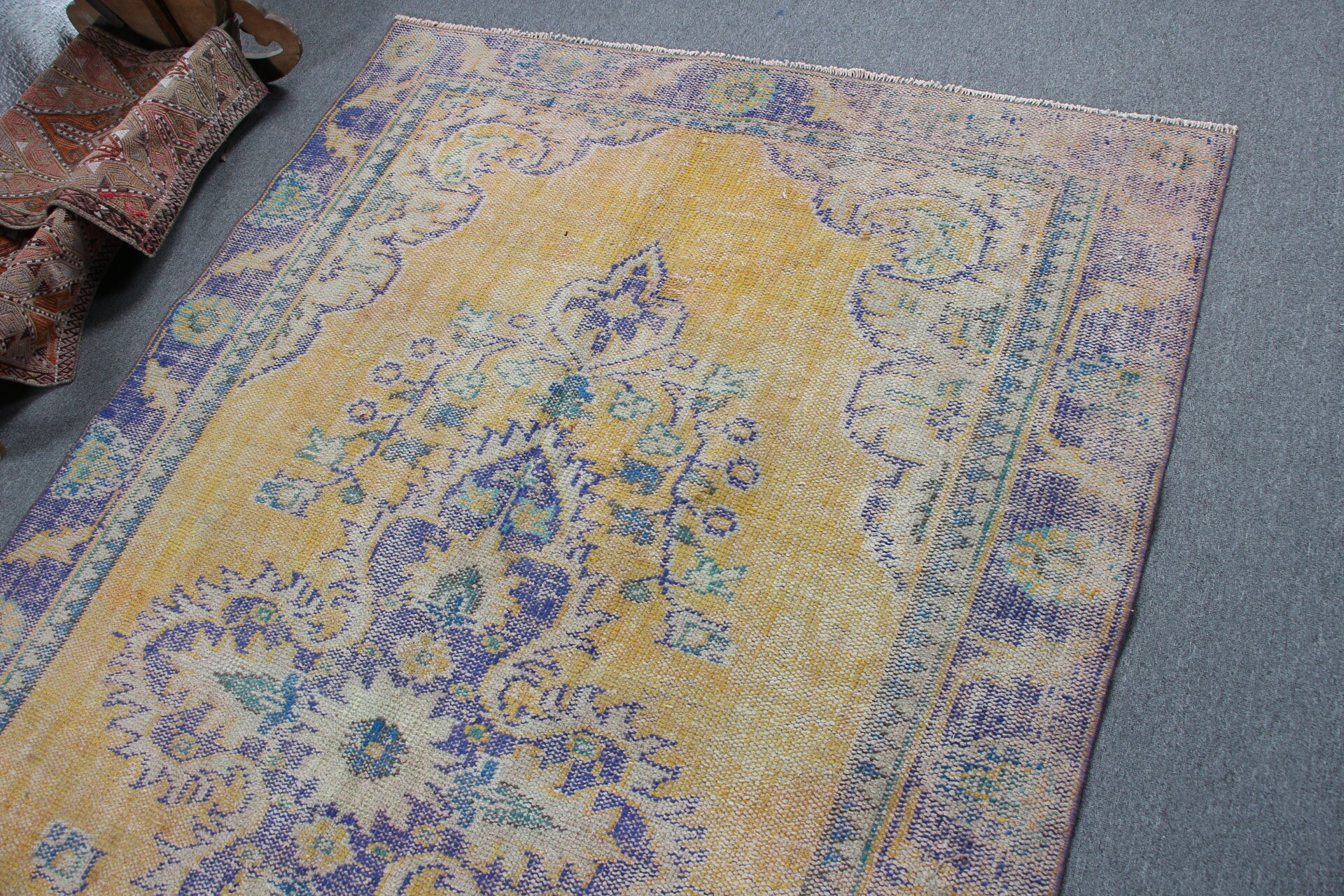 Rugs for Dining Room, Antique Rug, Yellow Bedroom Rugs, Dining Room Rugs, 5.2x8.6 ft Large Rug, Anatolian Rugs, Turkish Rug, Vintage Rugs