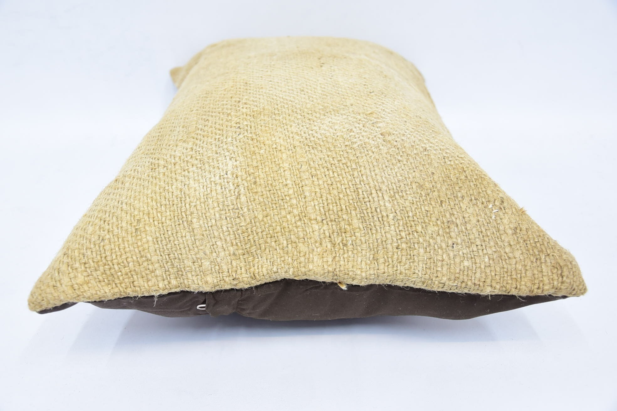 Interior Designer Pillow, Kilim Cushion Sham, 16"x24" Beige Cushion Case, Decorative Throw Cushion Cover, Pillow for Couch