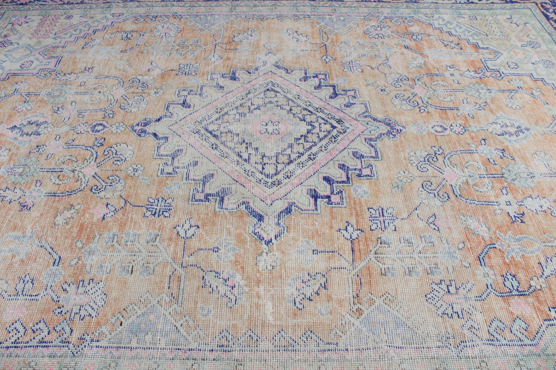 Eski Halı, Turuncu Yün Halı, Oturma Odası Halıları, Yemek Odası Halısı, Vintage Halı, Türk Halısı, Harika Halılar, 8,7x12,3 ft Büyük Boy Halılar