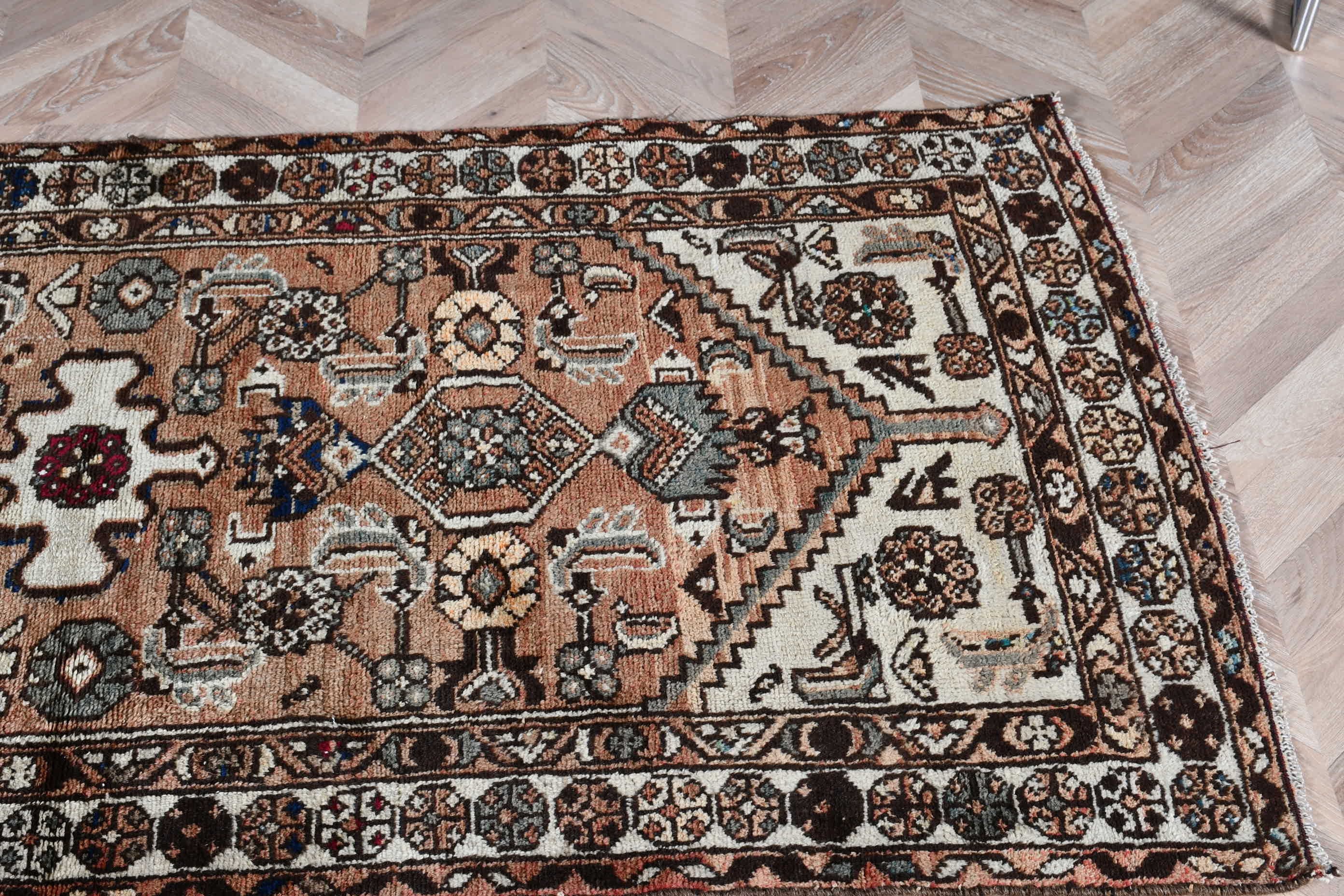 Antika Halı, Kahverengi Ev Dekorasyonu Halıları, Giriş Halısı, El Dokuma Halısı, Türk Halısı, Vintage Halılar, Fas Halısı, Mutfak Halısı, 2,9x6,1 ft Vurgu Halısı