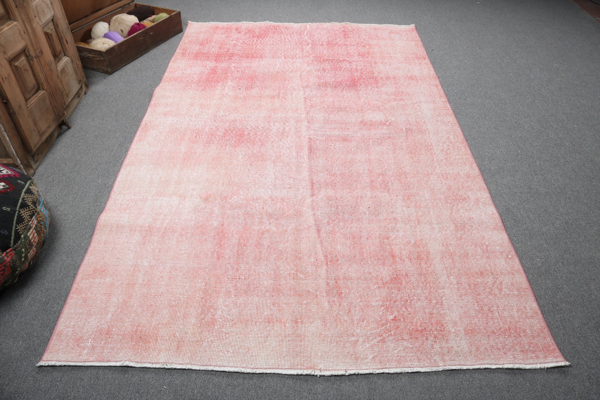 Large Vintage Rugs, Living Room Rug, Vintage Rug, 5.3x8.9 ft Large Rugs, Pink Anatolian Rug, Turkish Rug, Flatweave Rugs, Oushak Rug