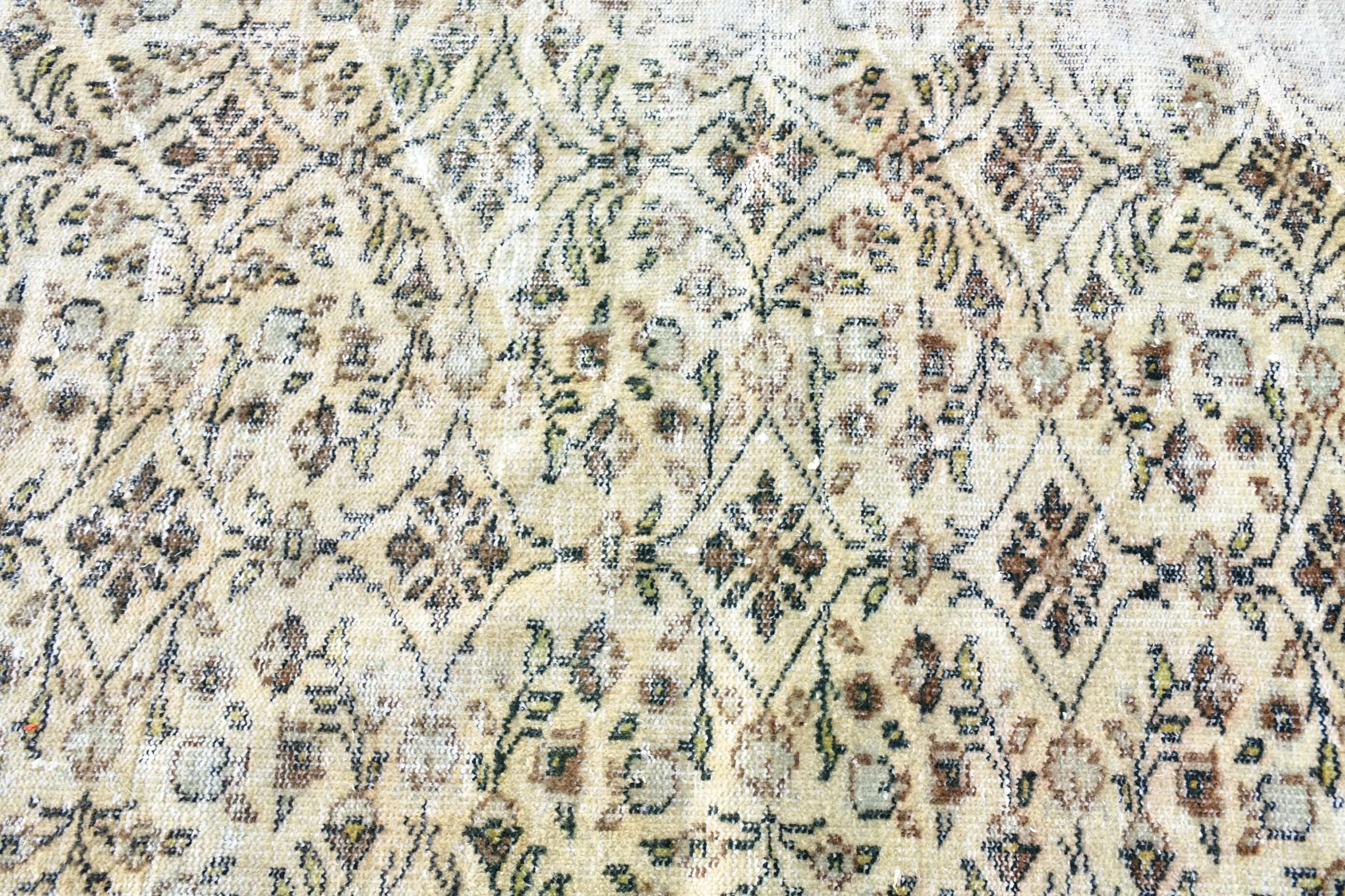 3.4x7.3 ft Area Rugs, Oriental Rug, Vintage Rug, Kitchen Rug, Turkish Rugs, Boho Rug, Rugs for Living Room, Green Moroccan Rugs, Floor Rugs