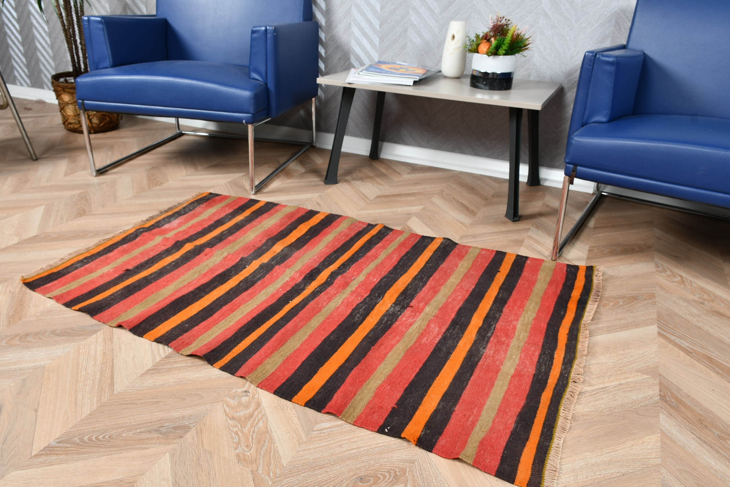 Araba paspası Kilim, Pempe Antik Kilim, Uşak Kilim, 86x134 cm Küçük Kilim, Paspas Kilim, Paspas Kilim, Nostaljik Kilim, Banyo Kilim