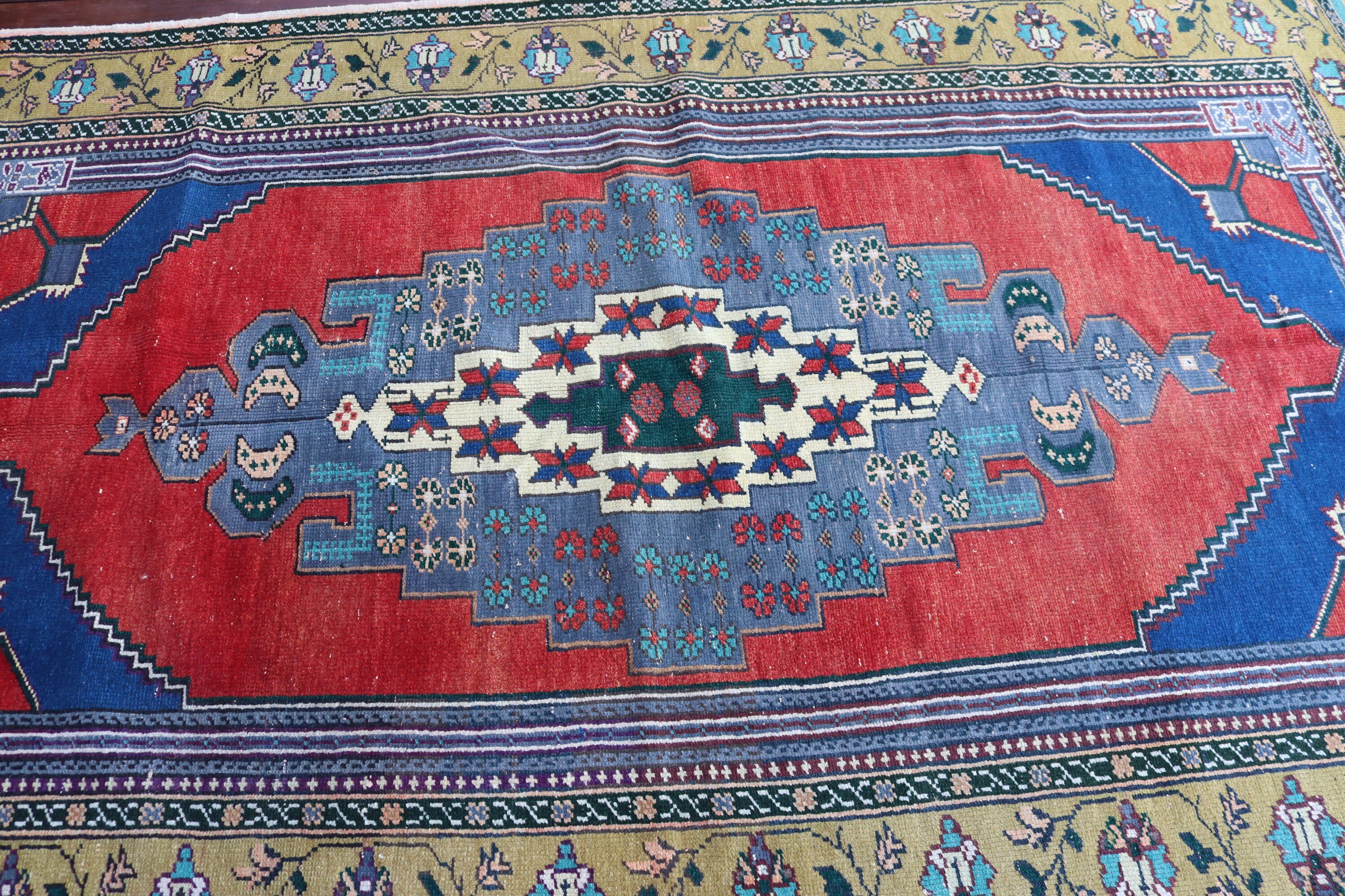 Lüks Halılar, Yemek Odası Halısı, Türk Halısı, 5x7,8 ft Alan Halıları, Kırmızı El Dokuma Halılar, Oturma Odası Halıları, Vintage Halı