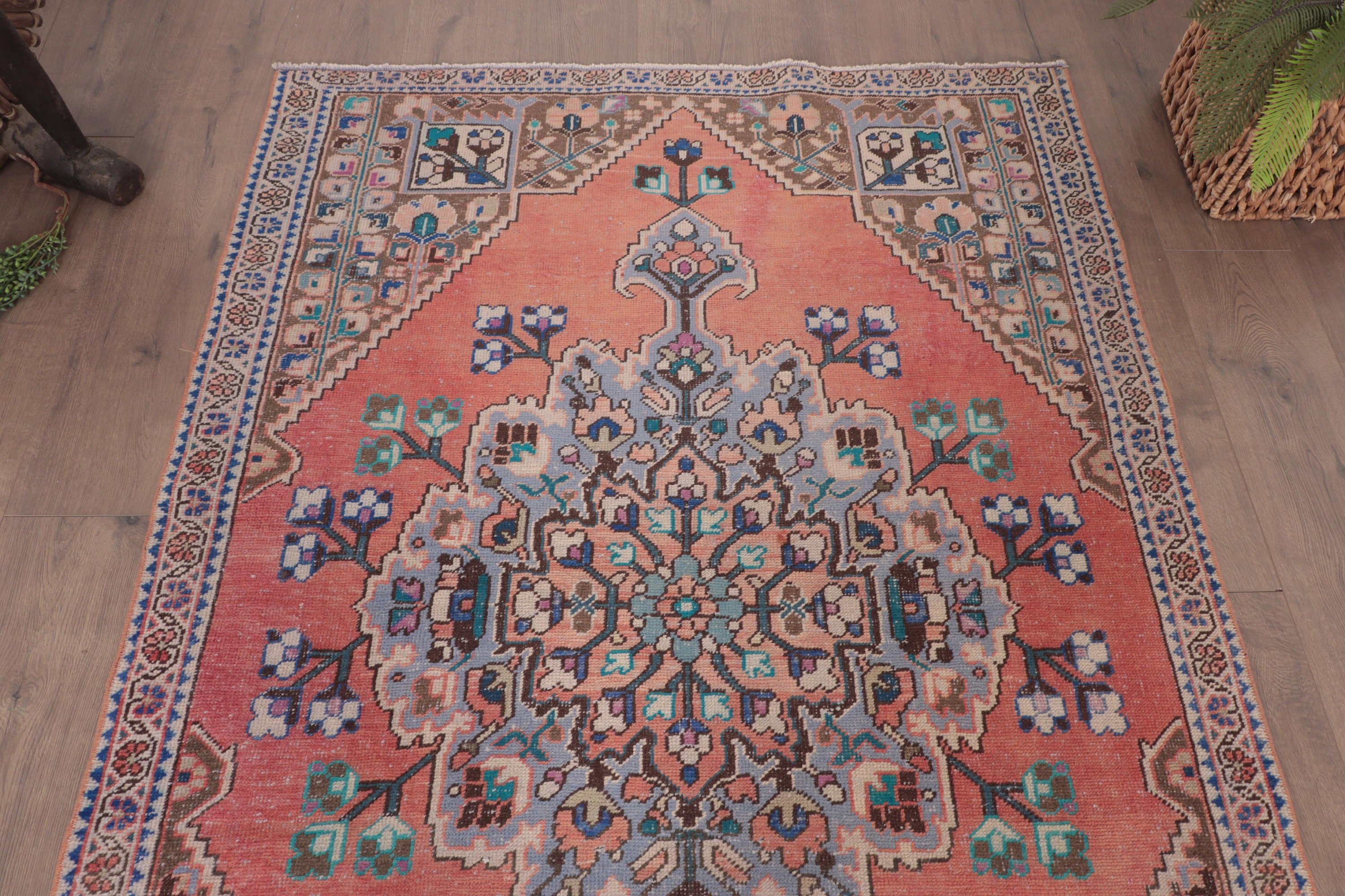 Düz Dokuma Halılar, Türk Halısı, 4.2x6.2 ft Alan Halısı, Kırmızı Fas Halısı, Yemek Odası Halıları, Vintage Halılar, Oryantal Halılar, Mutfak Halısı, Yer Halıları