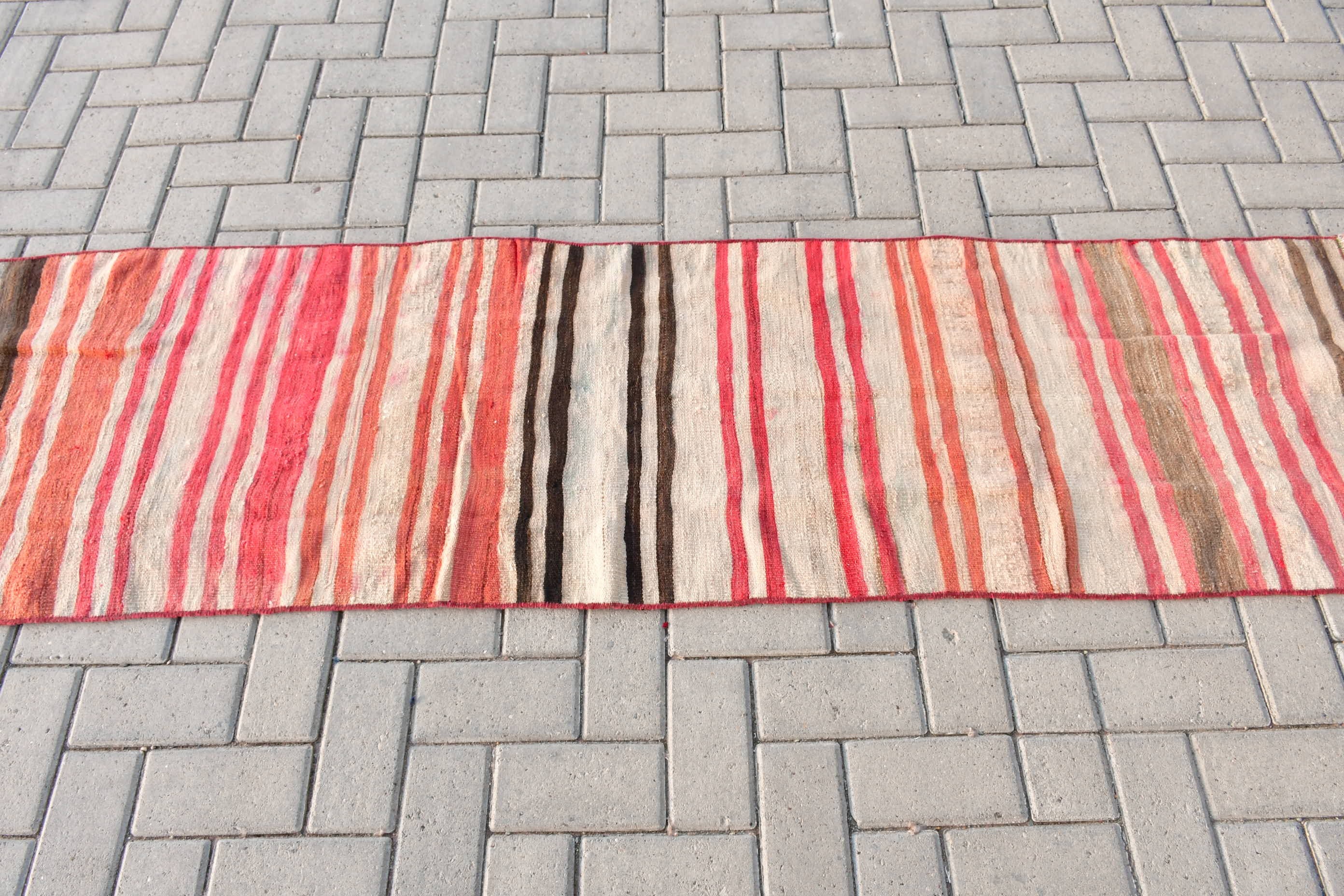 Kilim, 2x7.4 ft Yolluk Halıları, Vintage Halılar, Göçebe Halısı, Yün Halısı, Mutfak Halıları, Bej Yün Halısı, Merdiven Halıları, Türk Halısı, Ev Dekorasyonu Halısı