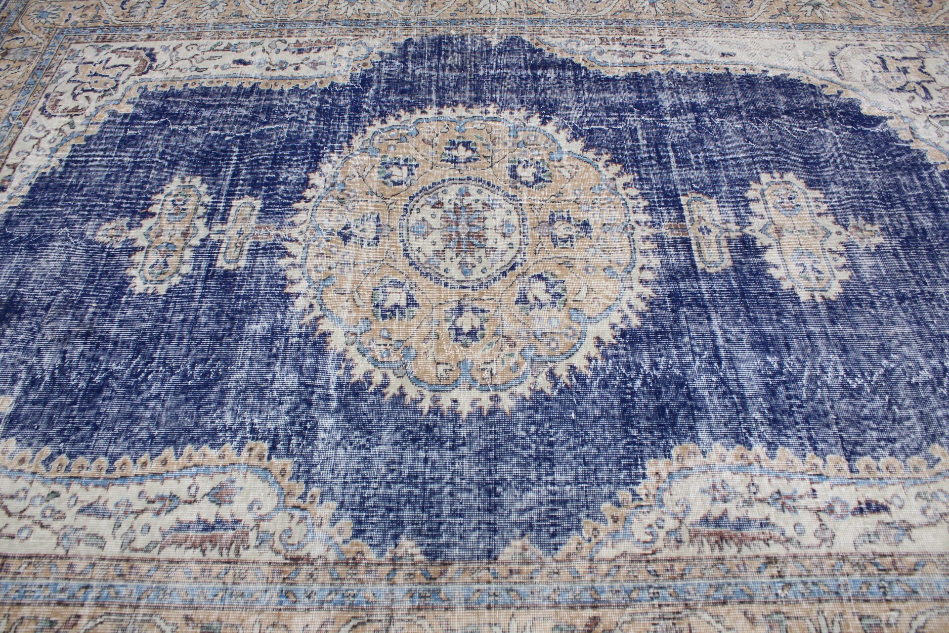 7.1x10.2 ft Oversize Rug, Saloon Rugs, Vintage Rugs, Salon Rugs, Turkish Rugs, Home Decor Rugs, Wool Rugs, Custom Rugs, Blue Antique Rug