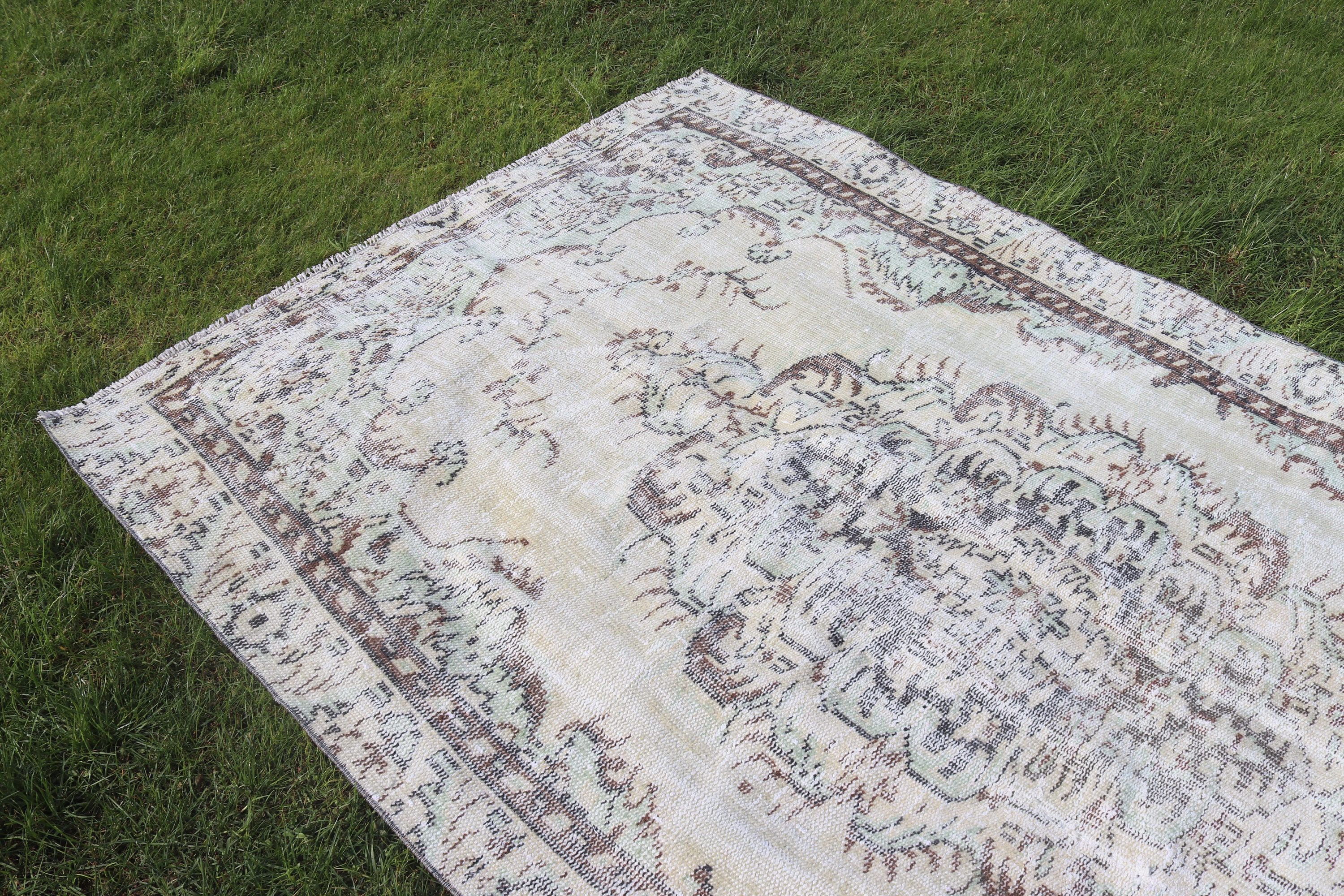 Türk Halıları, Vintage Halılar, Yatak Odası Halıları, 5.3x8 ft Büyük Halı, Büyük Boho Halısı, Bej Yatak Odası Halıları, Büyük Boho Halıları