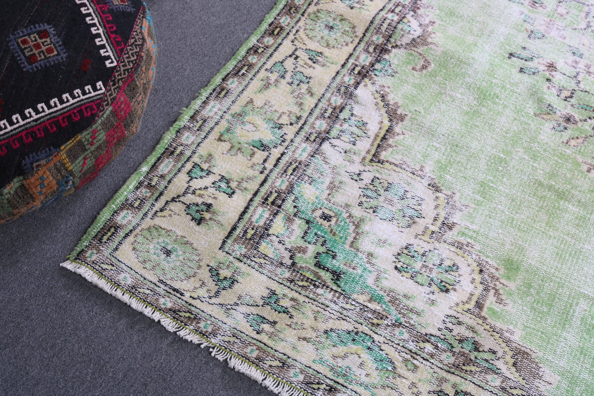 Salon Rug, Turkish Rug, Green Statement Rug, Home Decor Rugs, Exotic Rug, Oriental Rug, 6.2x9.6 ft Large Rug, Vintage Rug, Living Room Rugs