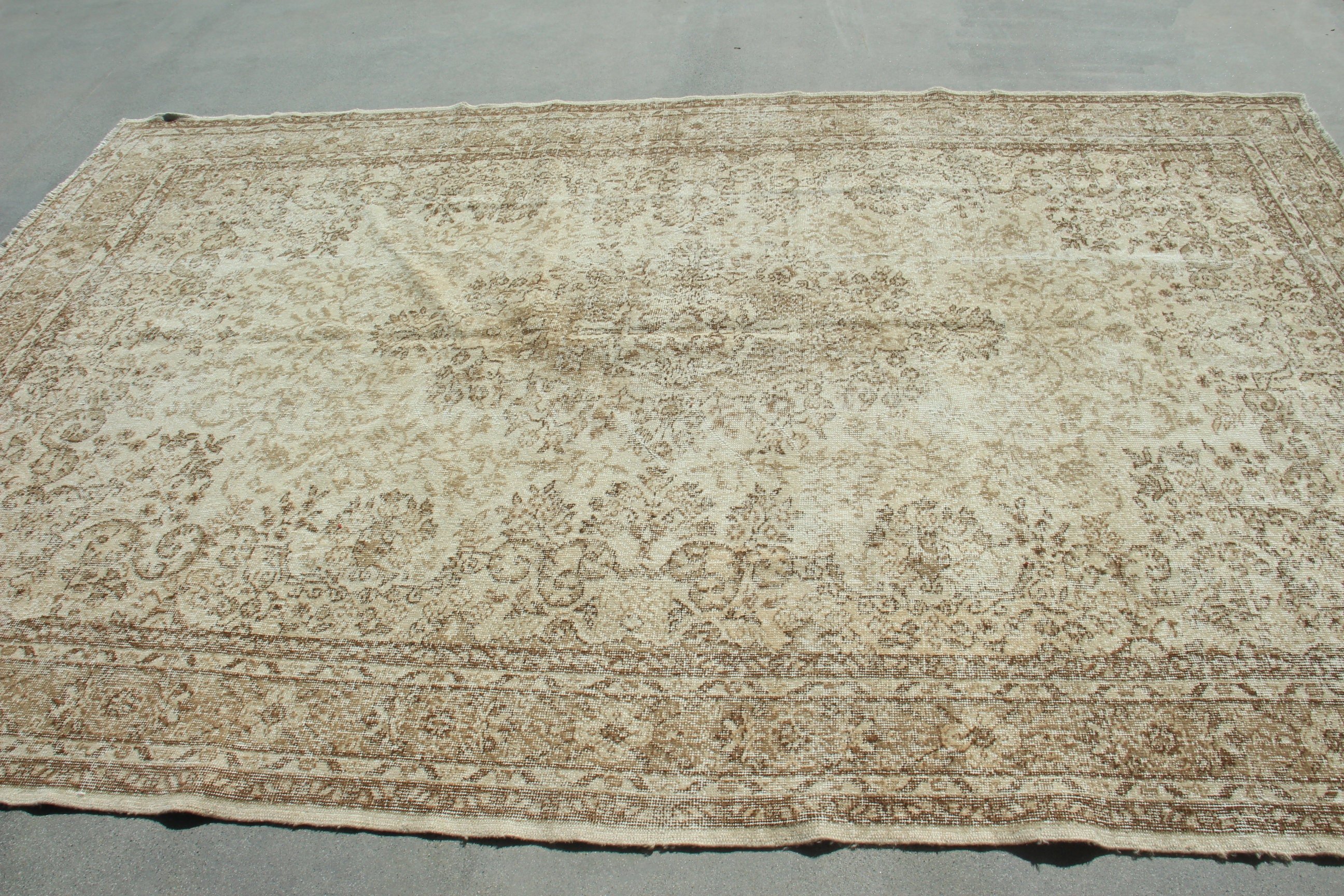 Dining Room Rug, Brown Bedroom Rugs, Antique Rug, Turkish Rugs, 6.8x10.6 ft Oversize Rugs, Boho Rugs, Salon Rug, Vintage Rugs