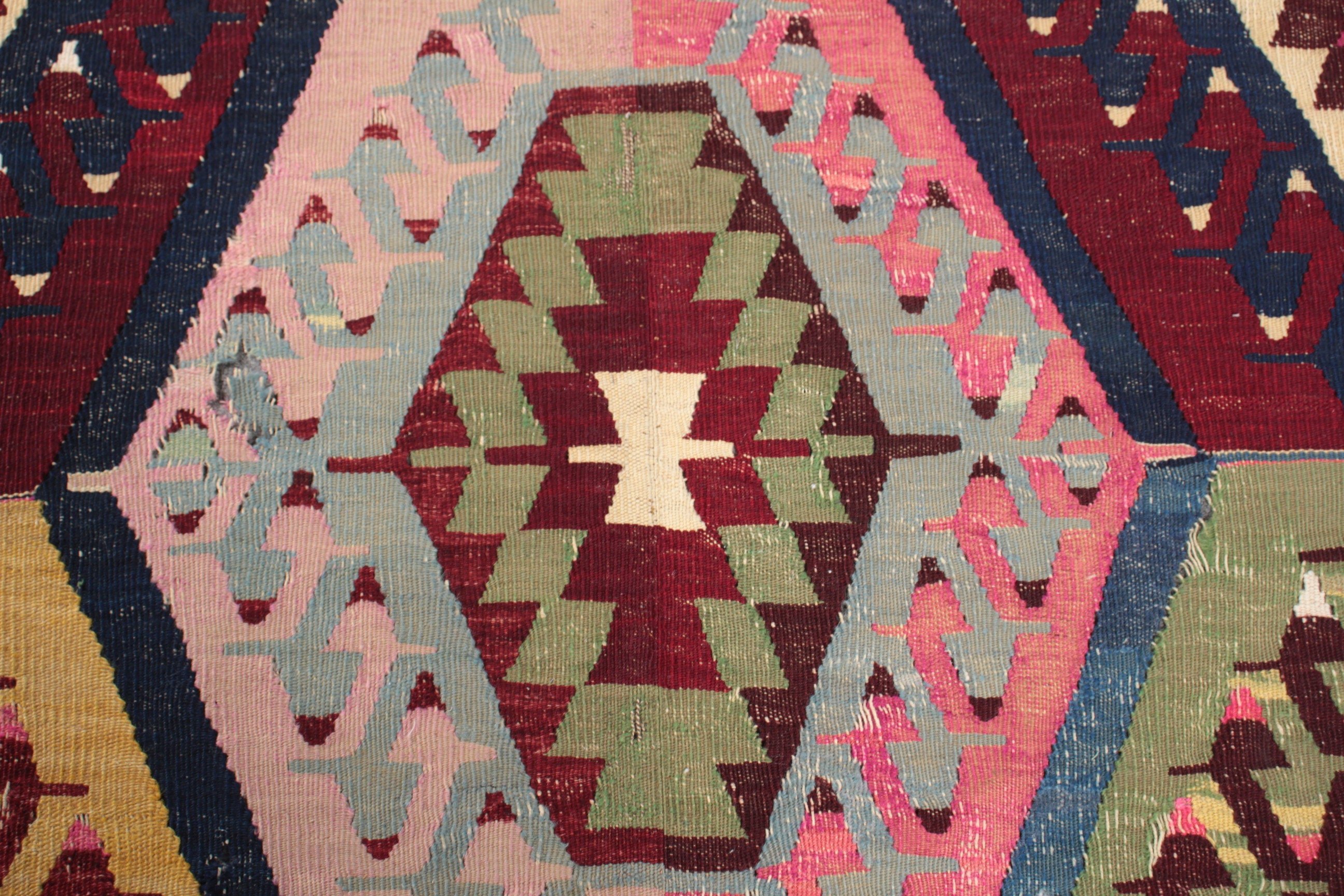 Salon Halısı, Havalı Halı, Vintage Halılar, Türk Halıları, Oturma Odası Halıları, Mutfak Halıları, Gökkuşağı Mutfak Halısı, Kilim, 7x10.4 ft Büyük Boy Halı