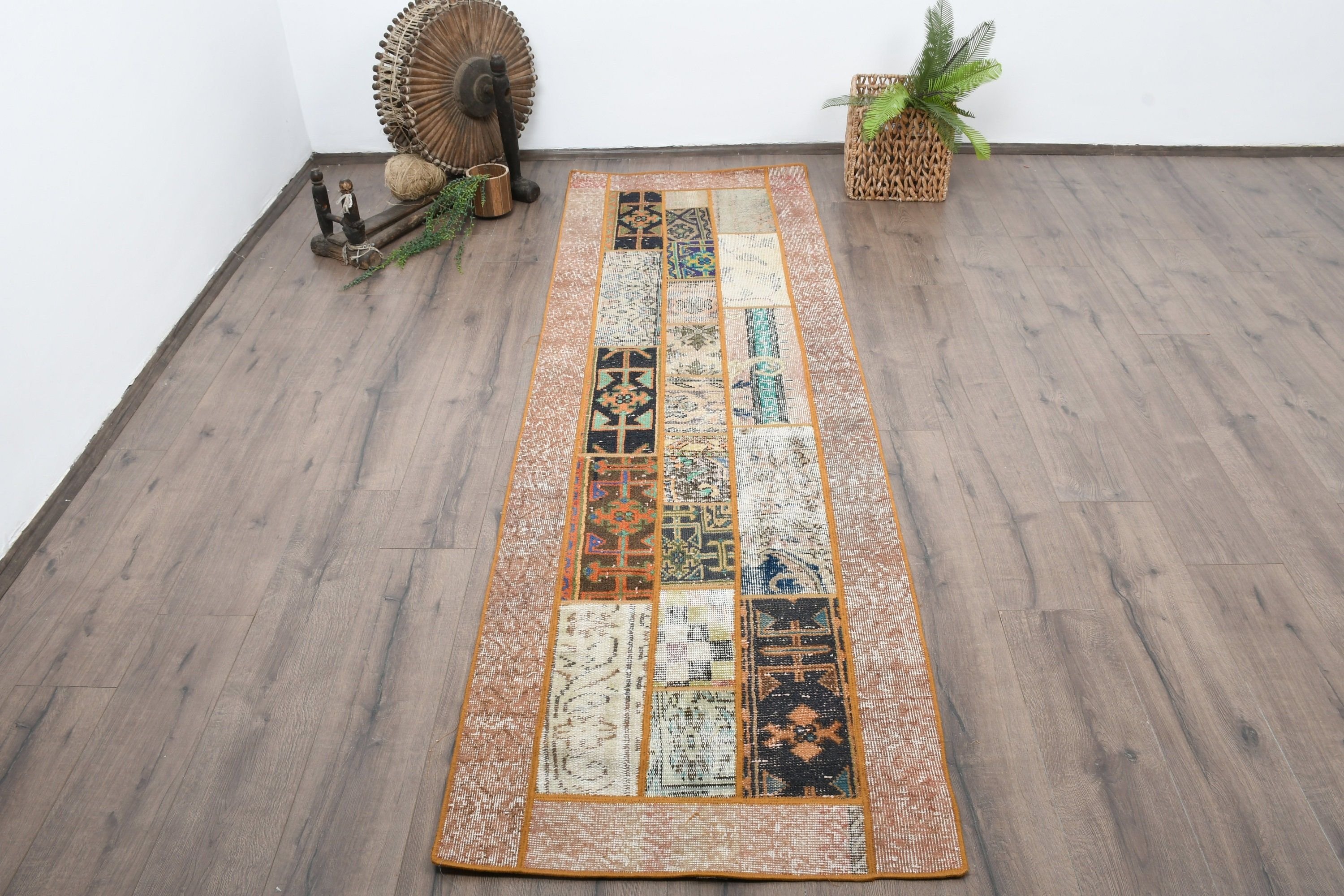 Orange Cool Rug, Hallway Rug, Turkish Rug, Home Decor Rugs, Vintage Rug, Cool Rug, Corridor Rug, 2.5x8.1 ft Runner Rug, Rugs for Kitchen