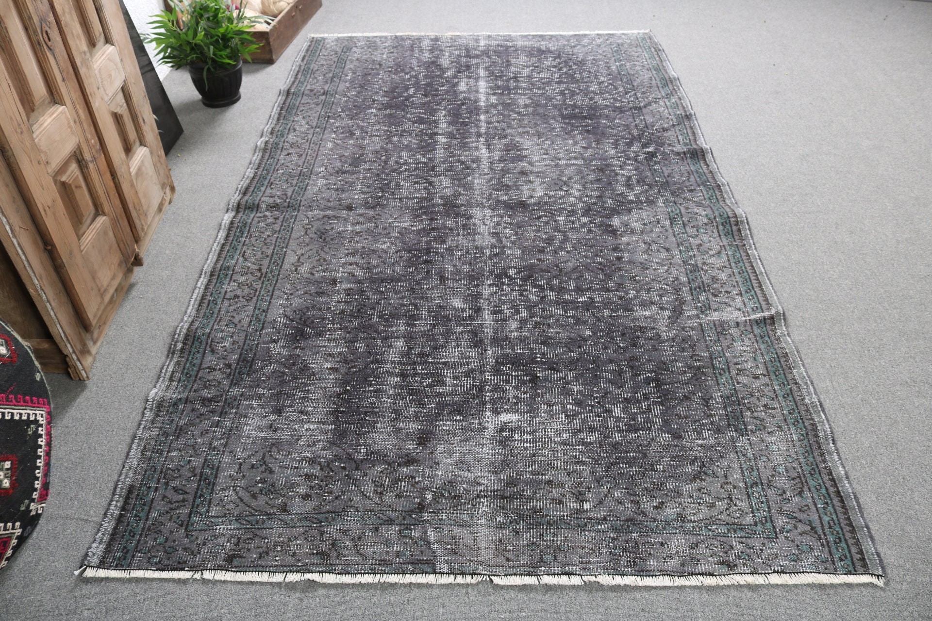 Yer Halısı, Yemek Odası Halısı, 5.2x8.8 ft Büyük Halı, Türk Halısı, Vintage Halı, Açıklama Halısı, Gri Soğuk Halı, Oturma Odası Halısı, Lüks Halılar