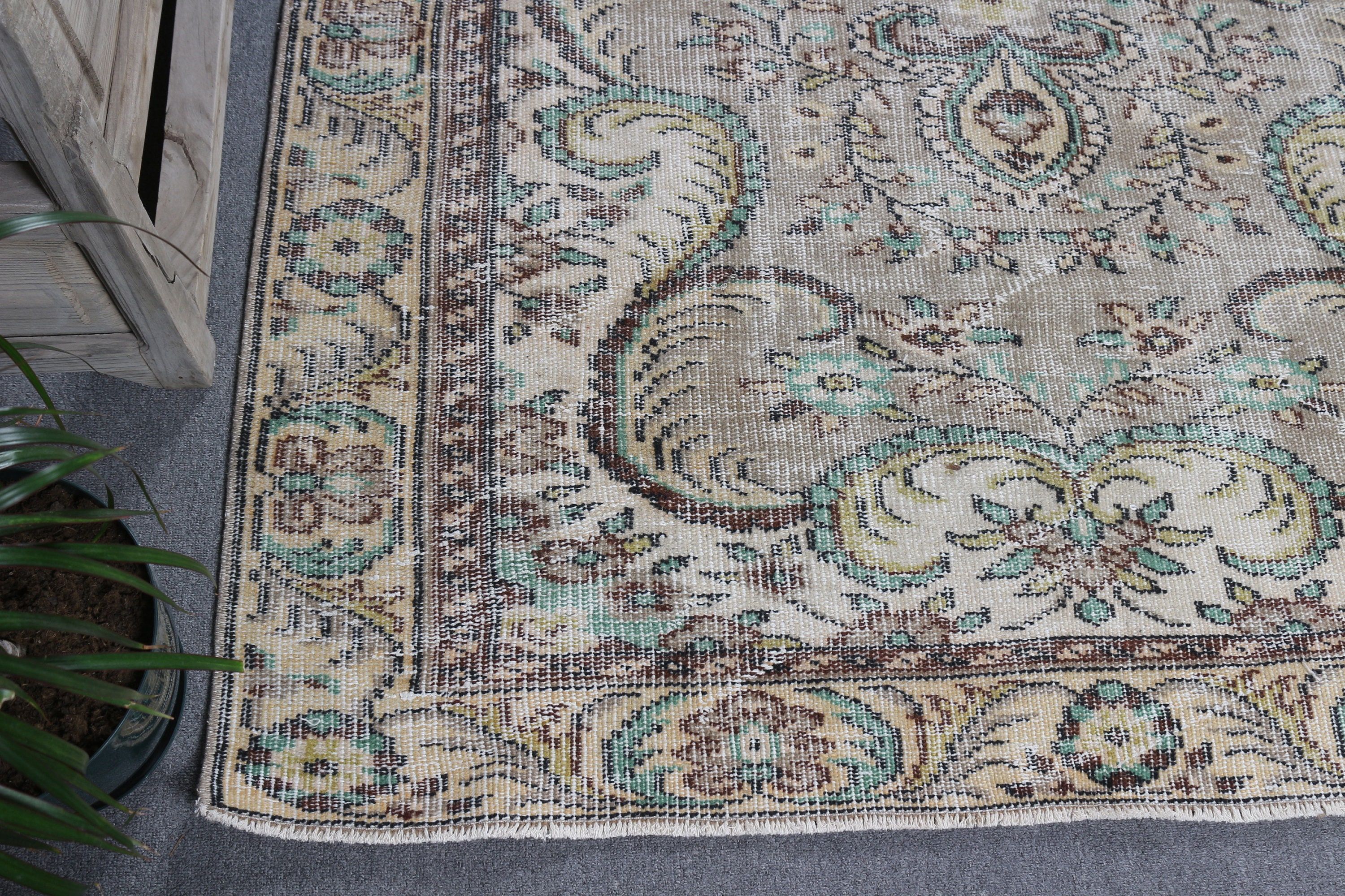 Dining Room Rugs, Vintage Rug, Antique Rugs, Floor Rug, Turkish Rug, Oriental Rug, Brown Cool Rug, 4.9x8.3 ft Large Rug, Bedroom Rug