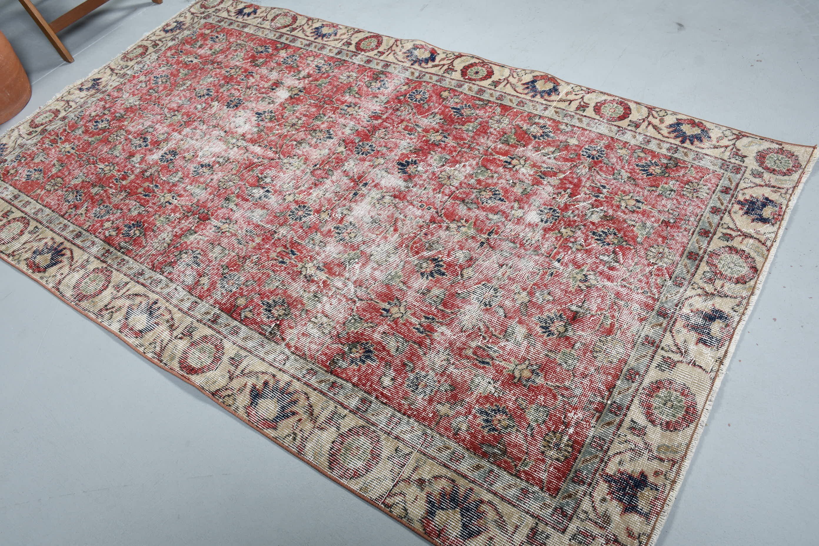 Bedroom Rugs, Red Cool Rug, 4.7x8.1 ft Area Rug, Rugs for Bedroom, Cool Rug, Turkish Rugs, Dining Room Rug, Vintage Rugs, Vintage Decor Rug