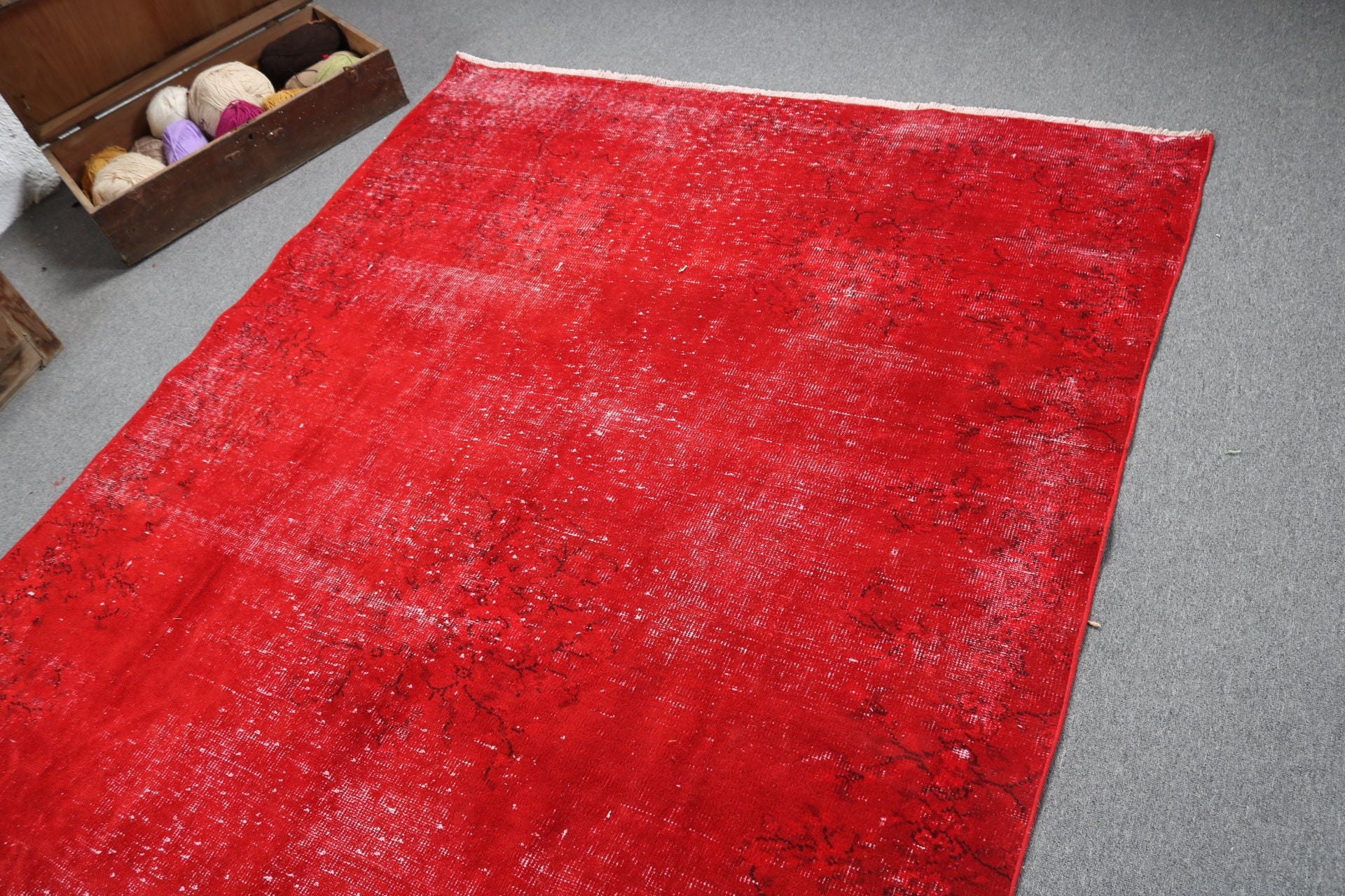 Wool Rug, Dining Room Rug, Large Boho Rug, 5.6x8.9 ft Large Rug, Red Luxury Rug, Anatolian Rugs, Tribal Rug, Turkish Rugs, Vintage Rugs