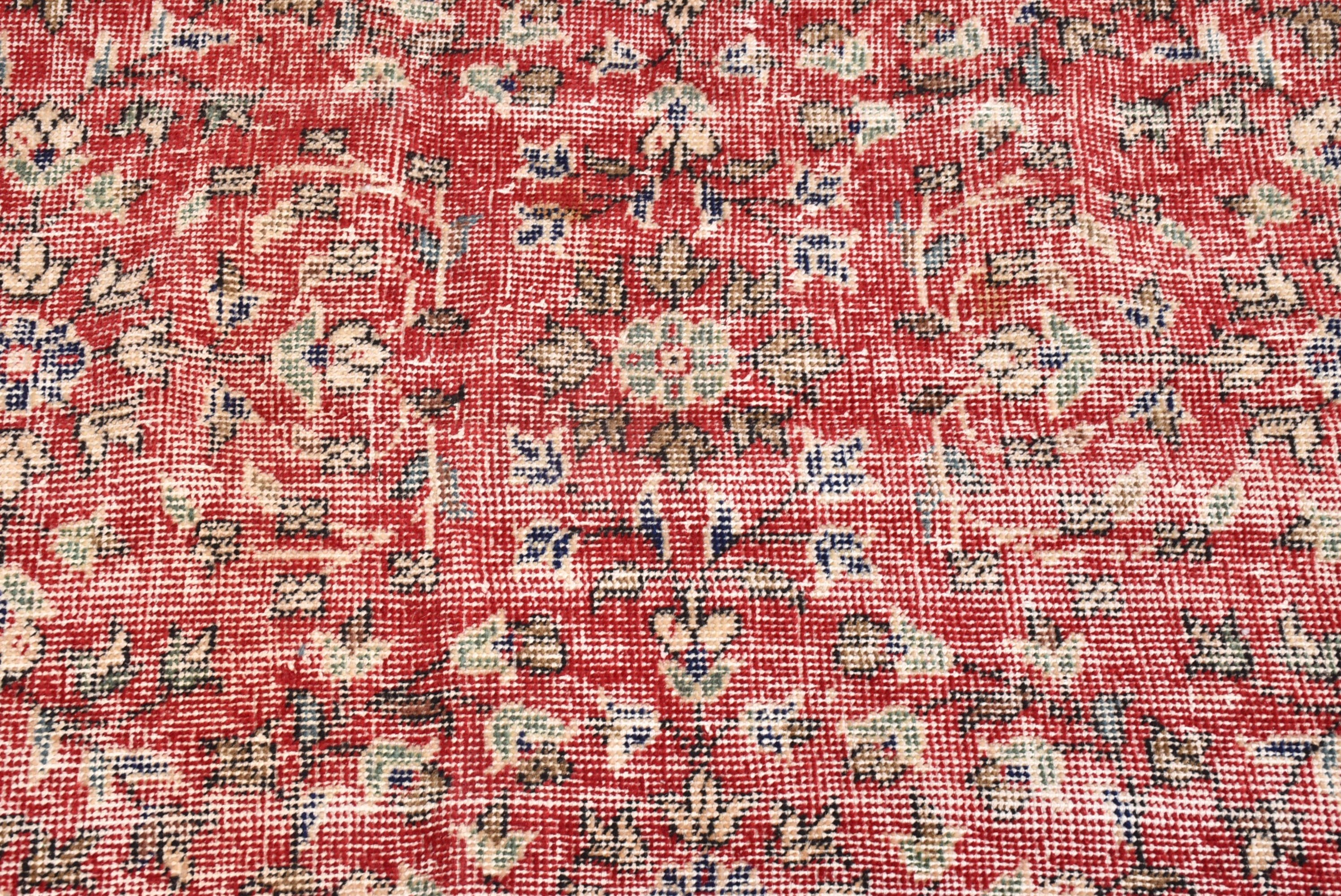 Red Anatolian Rugs, Turkish Rugs, 3.7x6.9 ft Area Rug, Moroccan Rugs, Living Room Rug, Exotic Rugs, Vintage Rug, Bedroom Rugs, Kitchen Rug