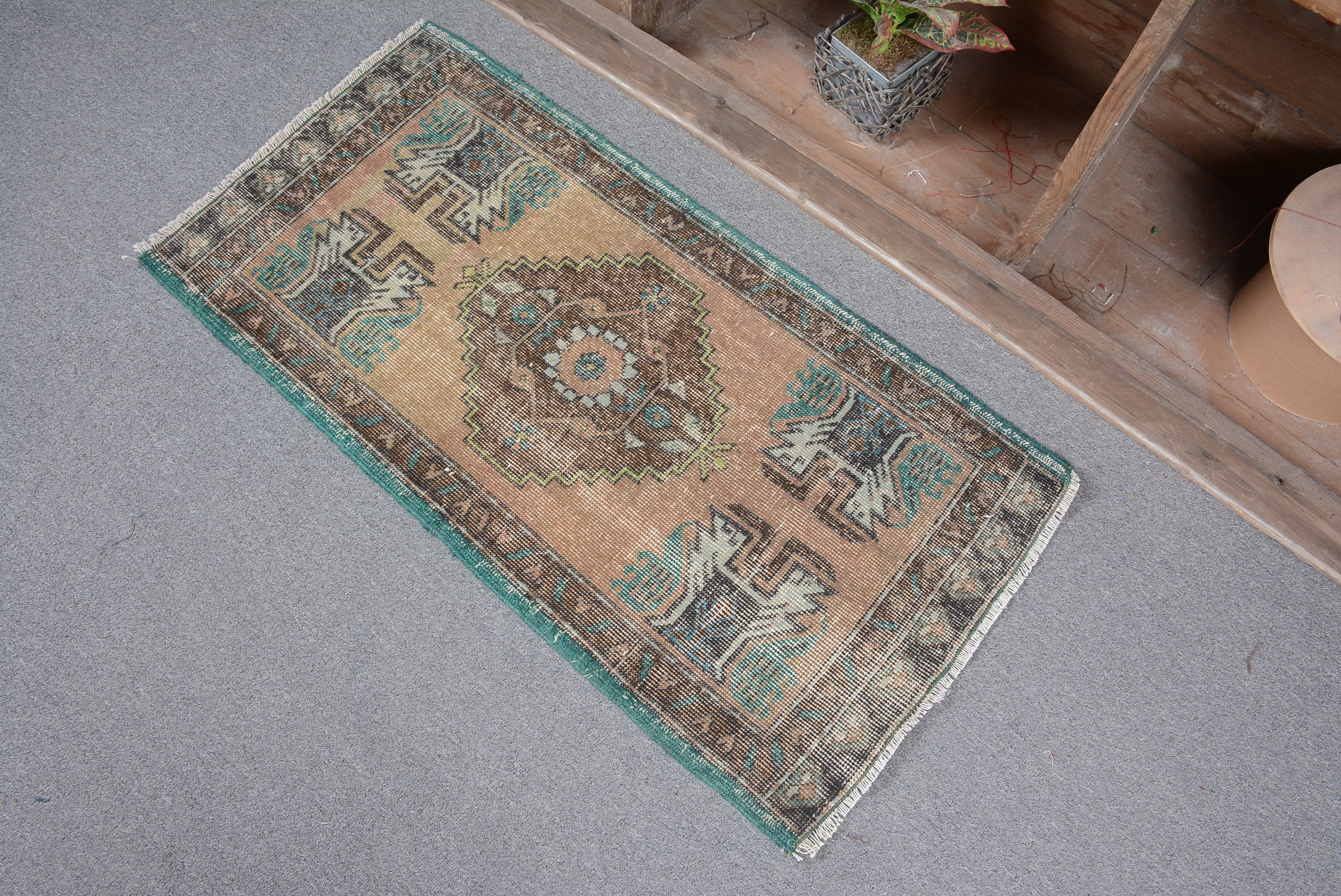 Wall Hanging Rug, Rugs for Car Mat, 1.7x3.3 ft Small Rugs, Cool Rugs, Turkish Rug, Bath Rugs, Vintage Rug, Brown Anatolian Rug, Floor Rug