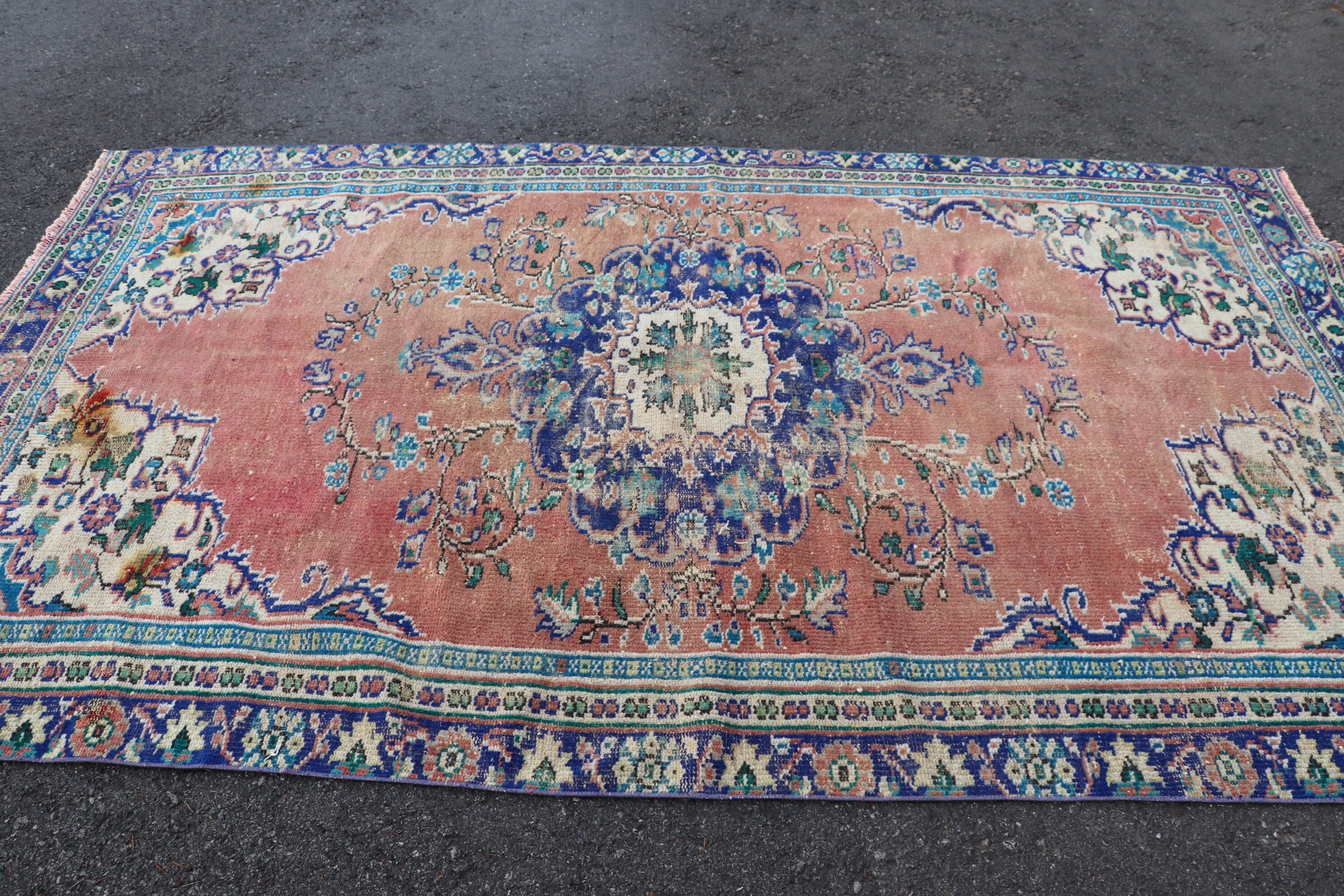 Oryantal Halılar, Turuncu Antika Halı, Yemek Odası Halıları, Türk Halısı, Ofis Halısı, Vintage Halı, Salon Halıları, 5.7x9.7 ft Büyük Halılar