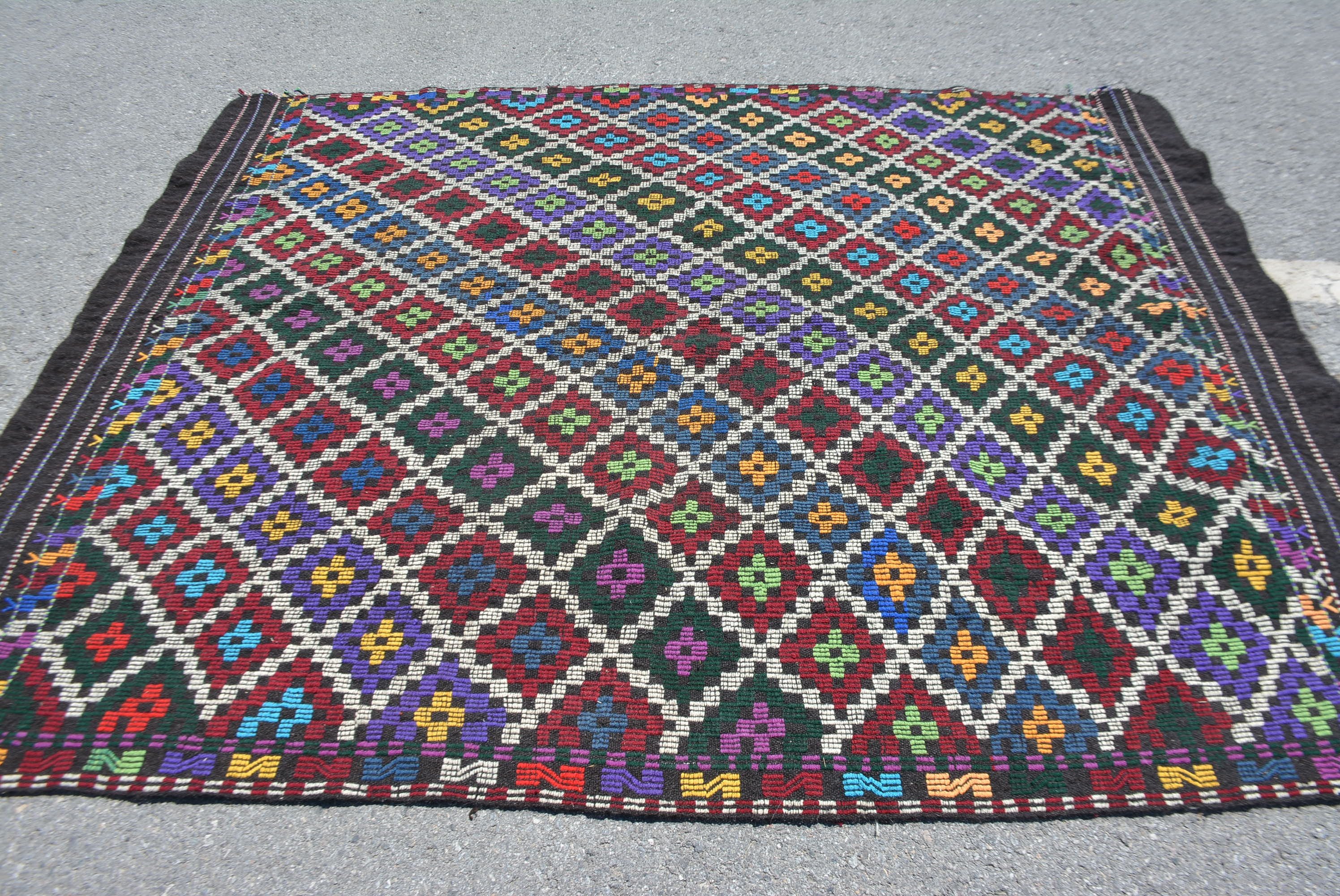 Living Room Rug, 6.3x7.9 ft Large Rug, Dining Room Rug, Anatolian Rug, Kilim, Turkish Rug, Vintage Rug, Oriental Rugs, Outdoor Rug