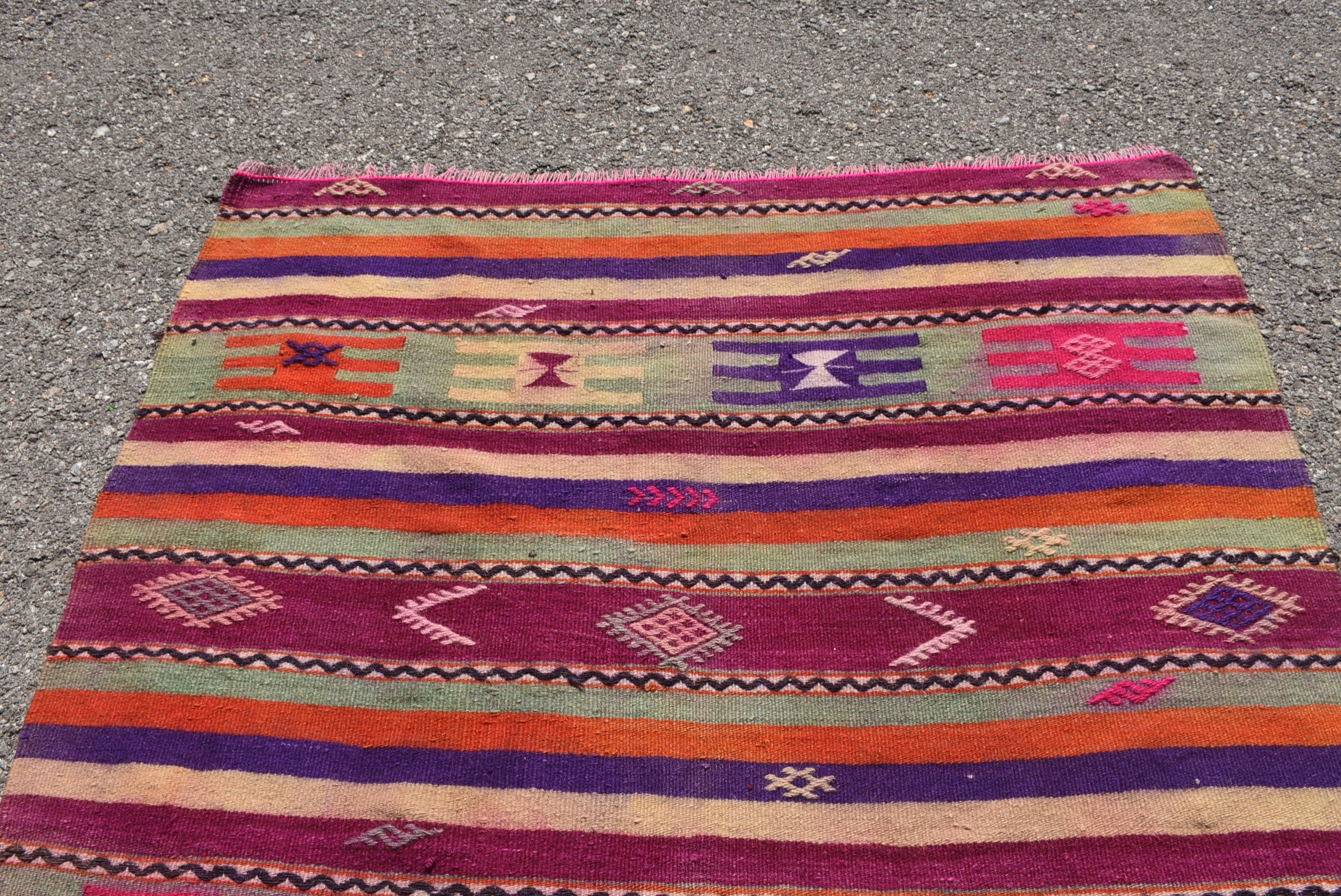 3.6x5.4 ft Accent Rug, Kilim, Turkish Rug, Home Decor Rug, Vintage Rug, Oriental Rug, Kitchen Rug, Bedroom Rugs, Pink Home Decor Rugs