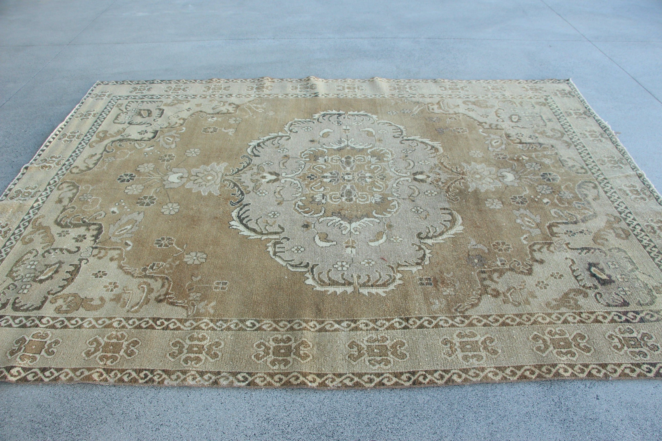 Bedroom Rug, Anatolian Rugs, Dining Room Rugs, Boho Rugs, 7x9.4 ft Large Rugs, Vintage Rug, Beige Flatweave Rugs, Modern Rug, Turkish Rugs