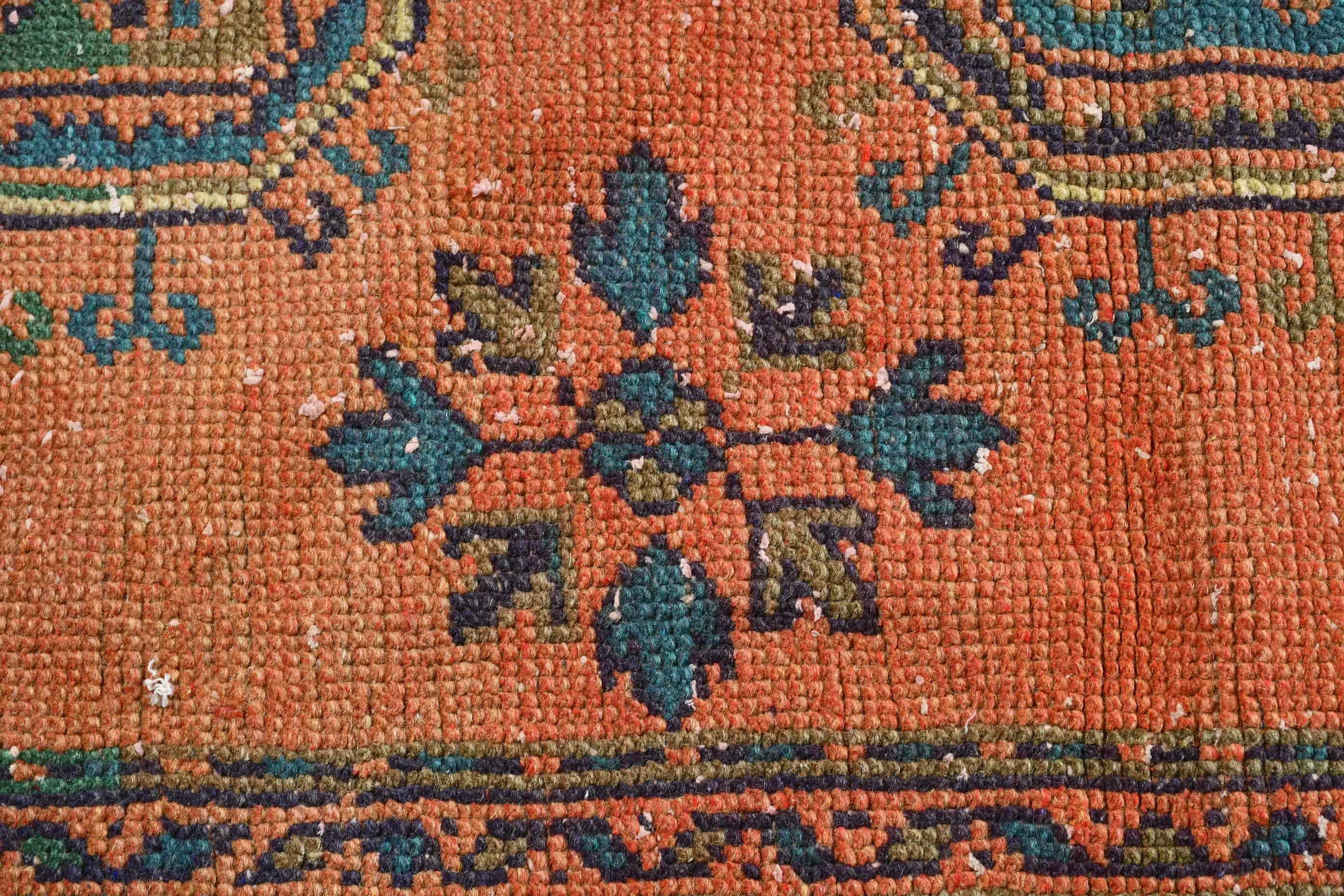 Hallway Rug, 4x10.7 ft Runner Rug, Outdoor Rug, Kitchen Rugs, Turkish Rug, Orange Oriental Rug, Antique Rug, Vintage Rugs, Bedroom Rugs