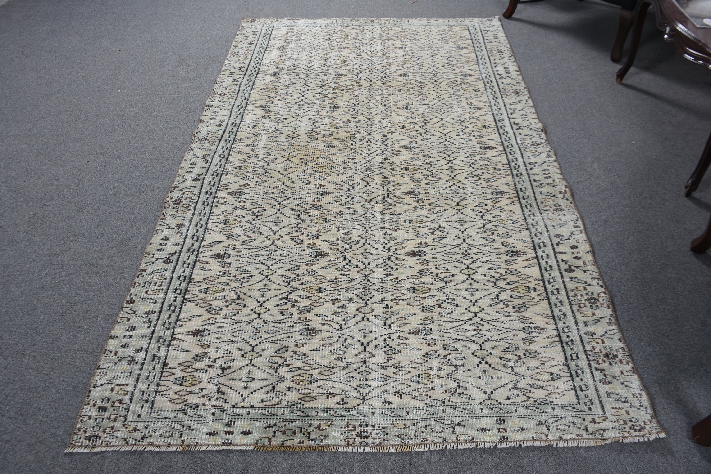 Türk Halısı, Oturma Odası Halısı, 4.6x8.1 ft Alan Halısı, Yatak Odası Halıları, Egzotik Halılar, Vintage Halı, Yemek Odası Halısı, Mavi Boho Halıları, Geometrik Halılar