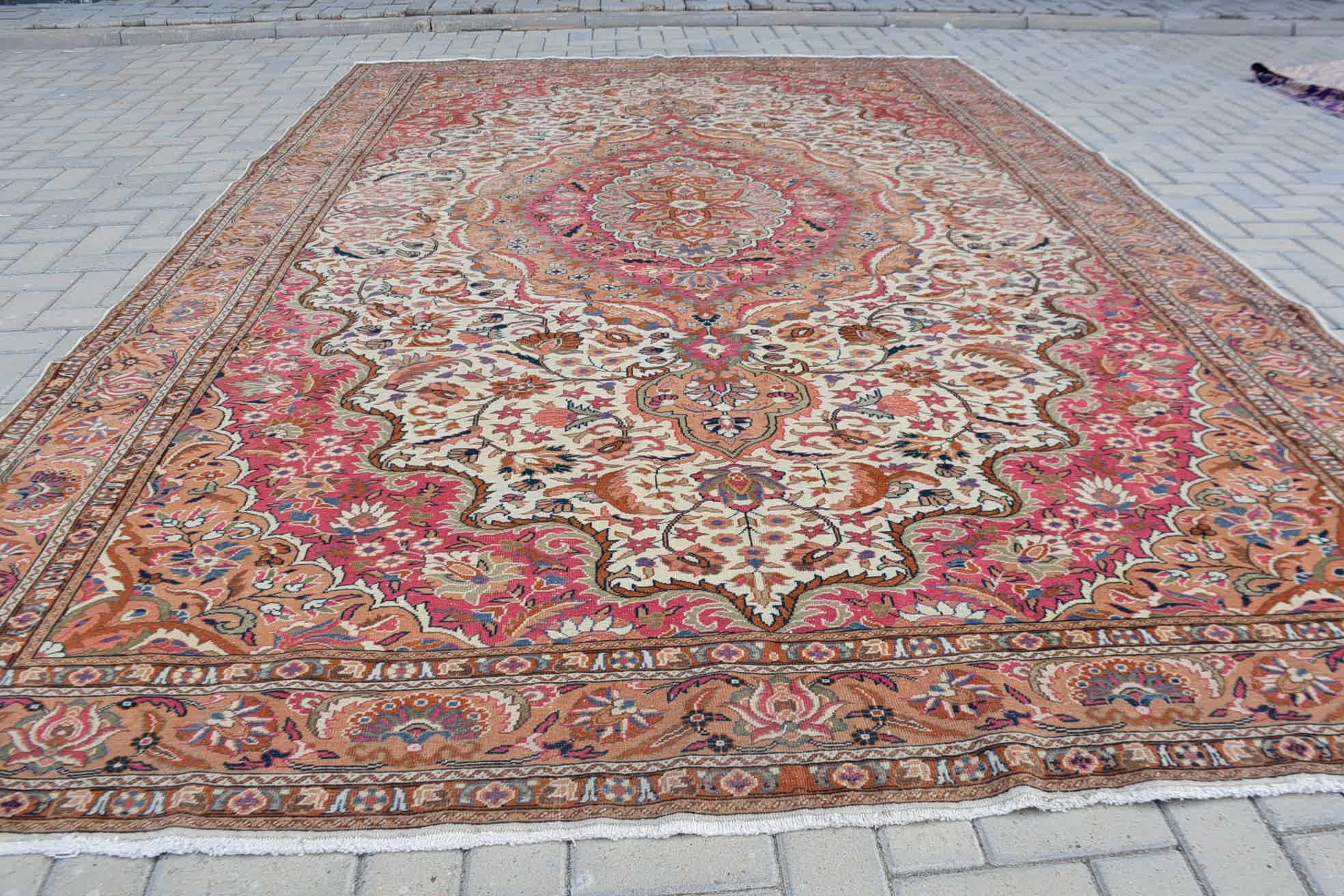 Salon Halısı, Vintage Halı, Türk Halısı, Yemek Odası Halıları, Fas Halısı, Havalı Halı, Bohem Halısı, 8.1x11.9 ft Büyük Boy Halı, Salon Halısı