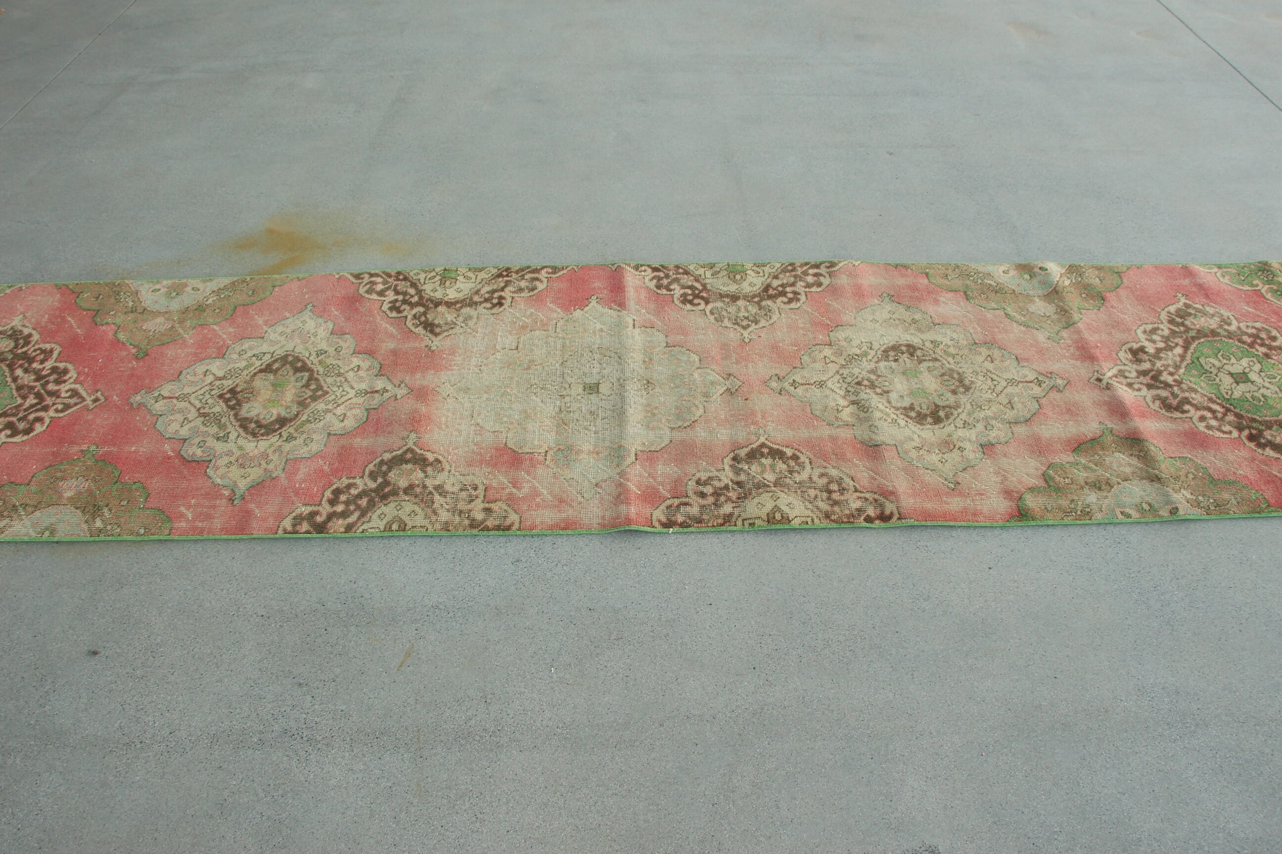 Turkish Rug, Red Geometric Rug, Flatweave Rug, Hallway Rug, Beni Ourain Runner Rug, Antique Rugs, Vintage Rugs, 2.6x12.2 ft Runner Rugs