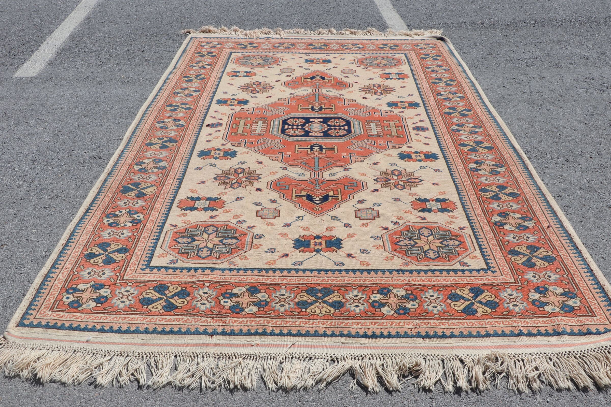 6.7x9.4 ft Large Rug, Anatolian Rug, Turkish Rug, Vintage Rugs, Dining Room Rugs, Old Rug, Red Bedroom Rugs, Rugs for Salon