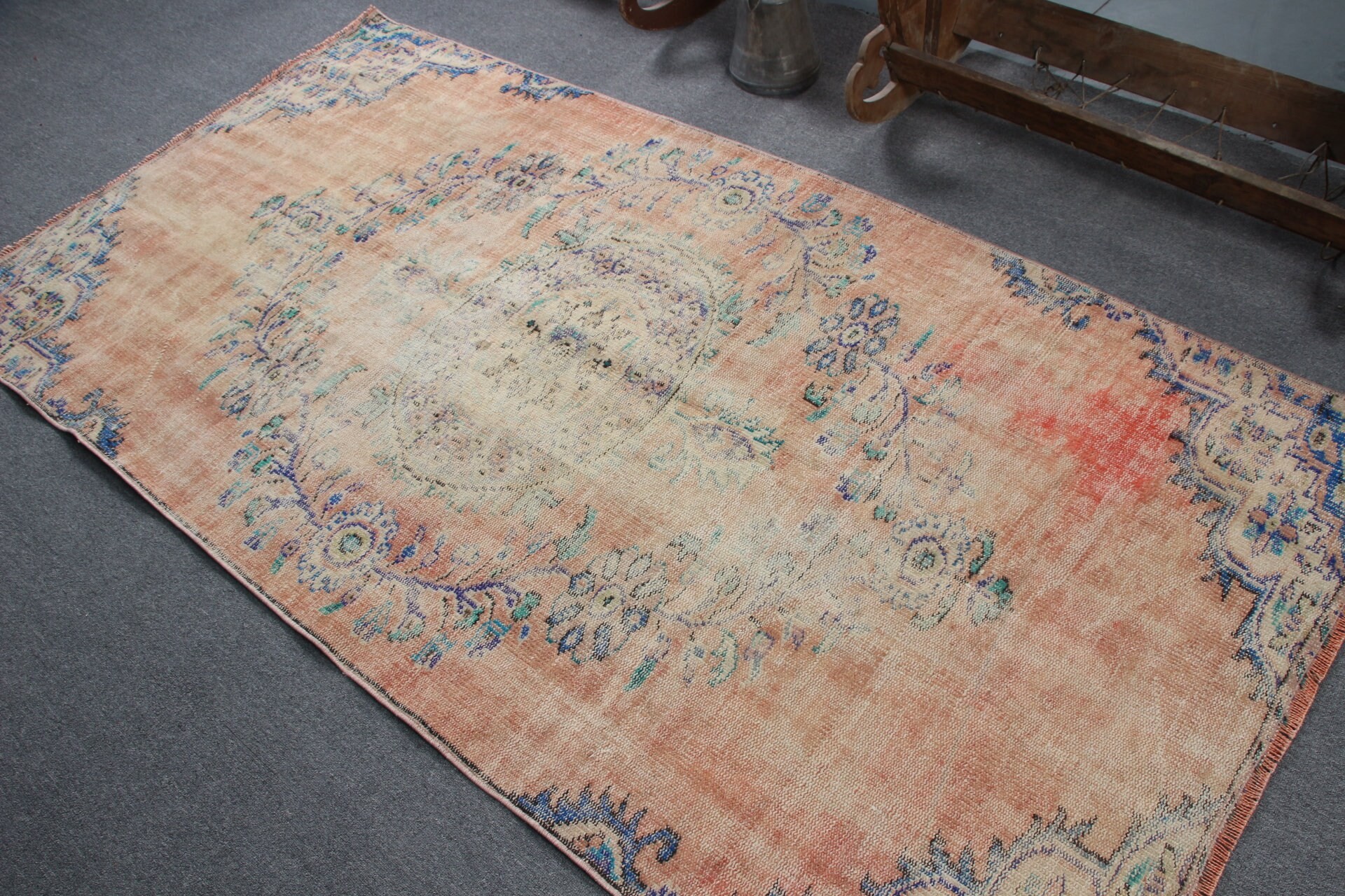 Oriental Rug, Vintage Rug, Red Bedroom Rug, Rugs for Kitchen, Bedroom Rug, 4.1x8 ft Area Rug, Floor Rug, Living Room Rugs, Turkish Rug