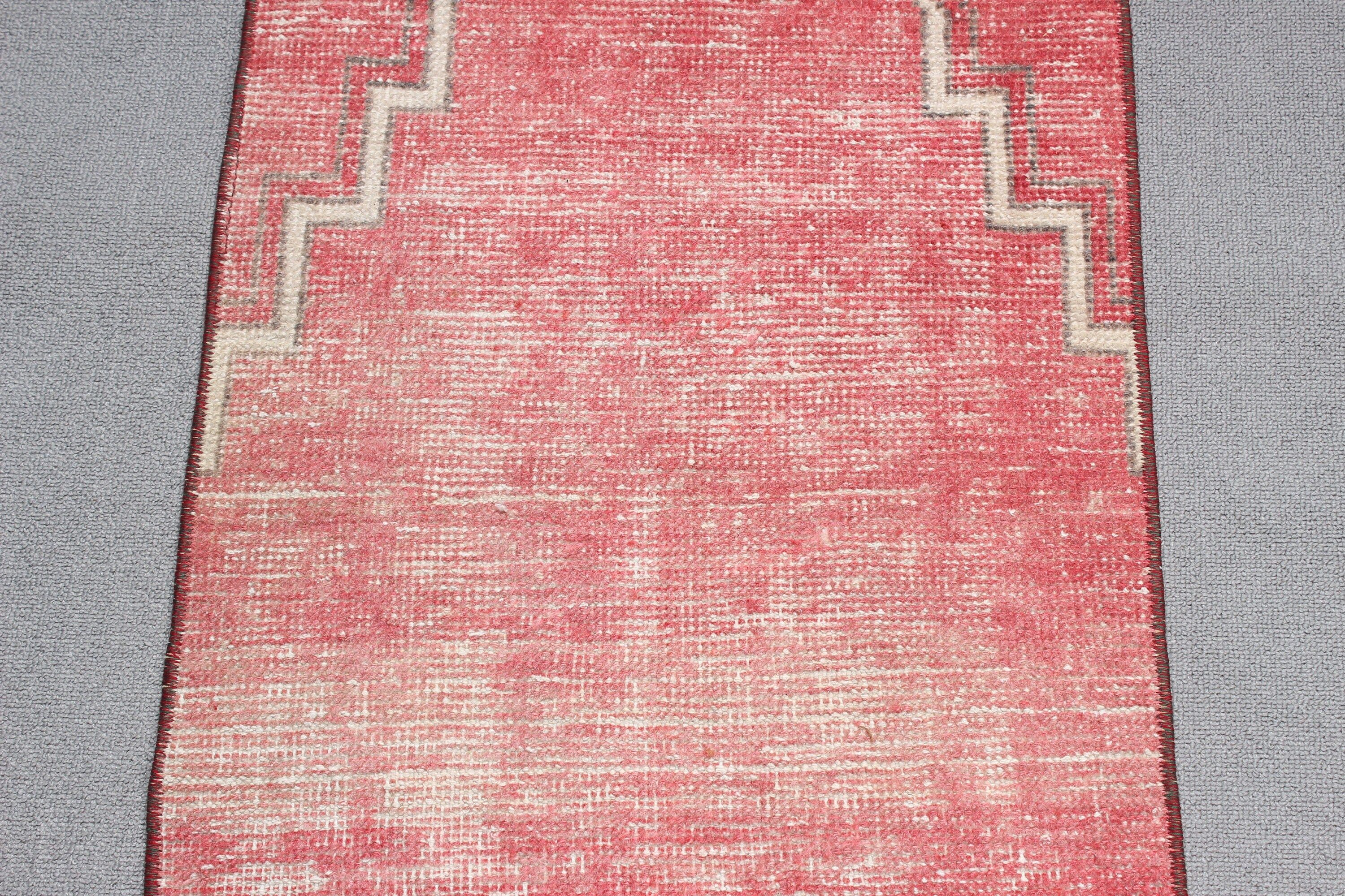 Turkish Rugs, Vintage Rugs, Wall Hanging Rug, Bedroom Rug, Red Modern Rug, Luxury Rugs, 1.6x3.1 ft Small Rug, Bath Rug, Rugs for Bathroom