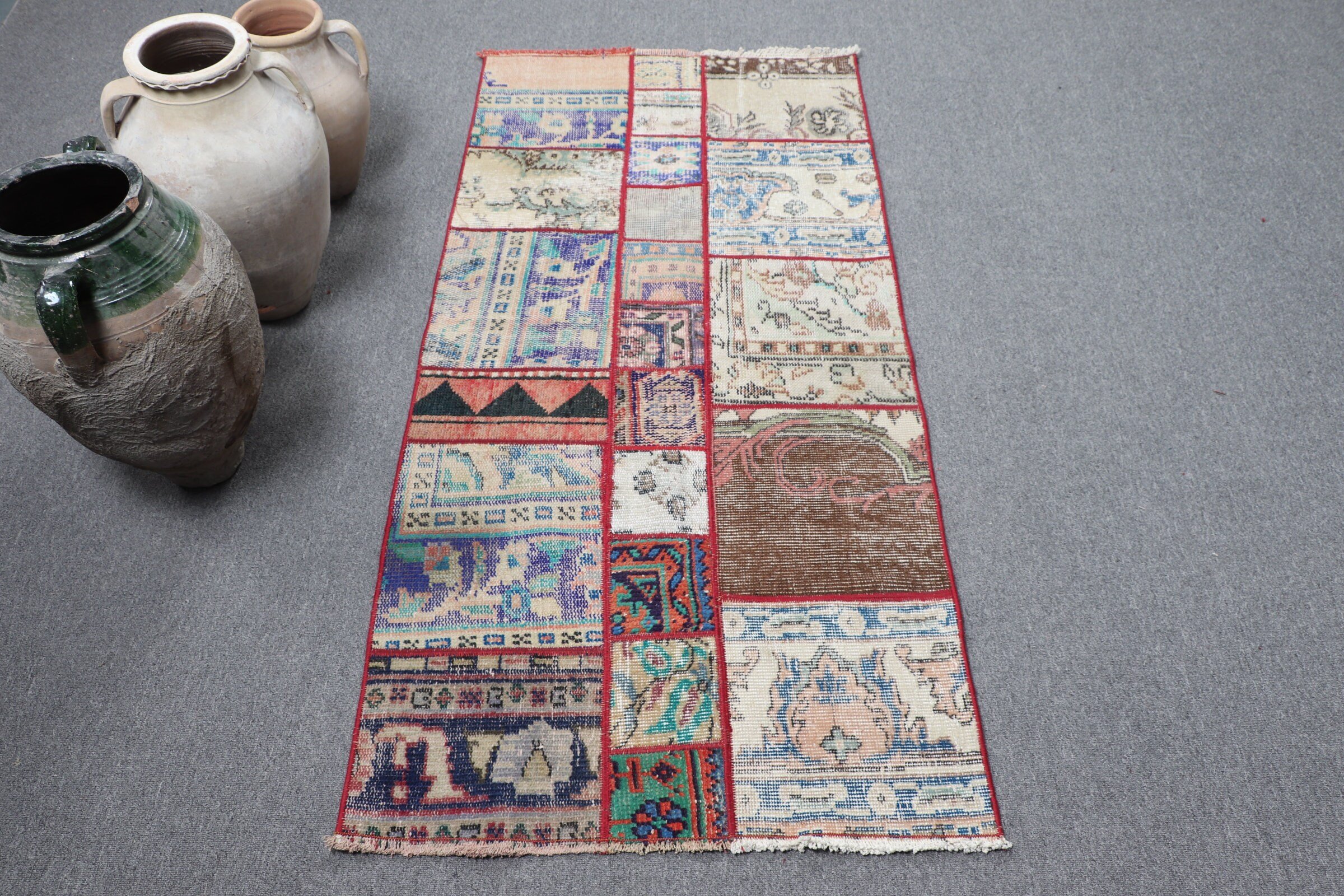 Car Mat Rug, Turkish Rugs, Blue Antique Rug, Dorm Rug, 2.6x5.4 ft Small Rug, Vintage Rug, Oriental Rug, Door Mat Rugs