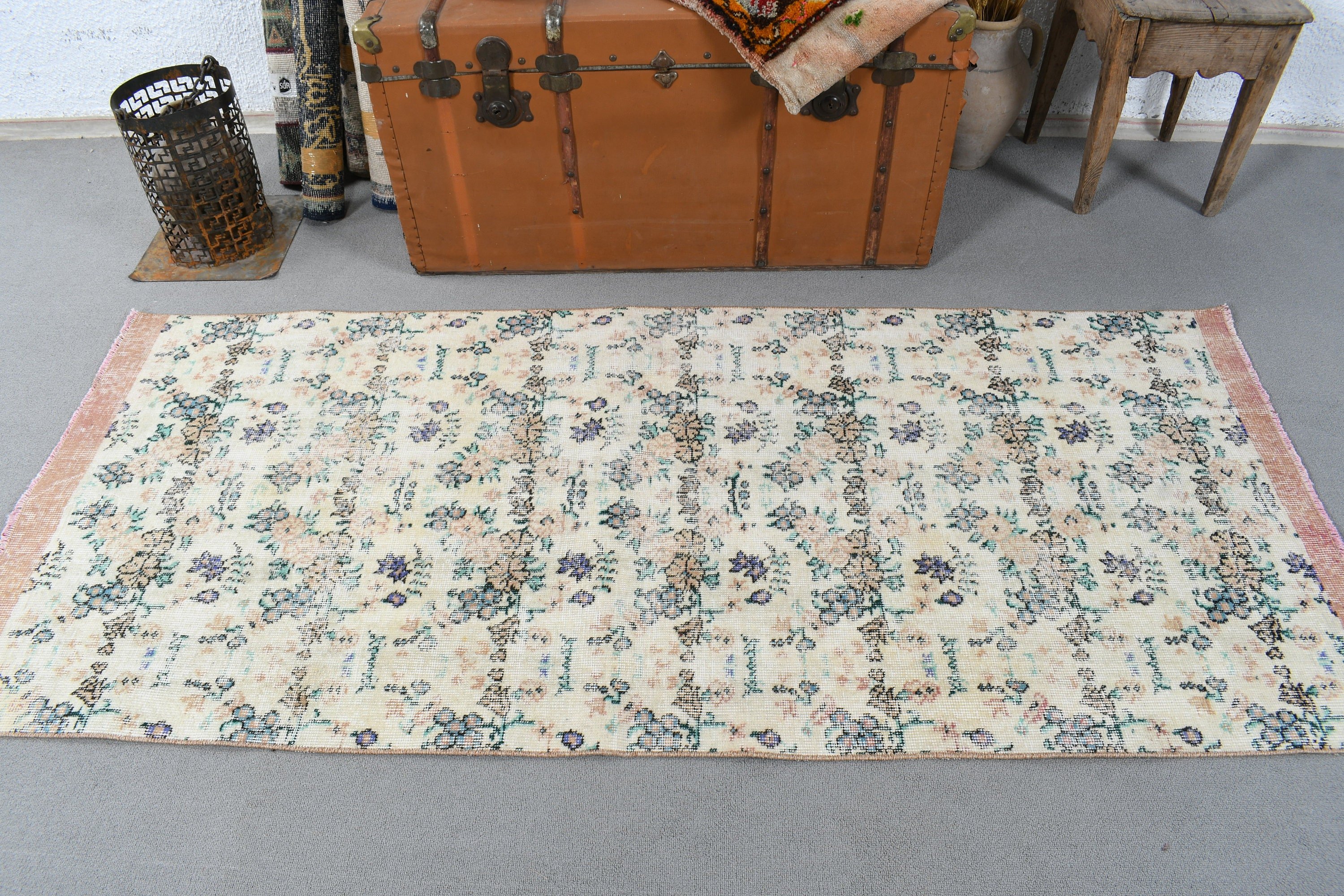 Rugs for Entry, Boho Rug, Beige Cool Rugs, Vintage Accent Rugs, Kitchen Rug, 2.9x6.6 ft Accent Rugs, Vintage Rugs, Turkish Rugs, Luxury Rug