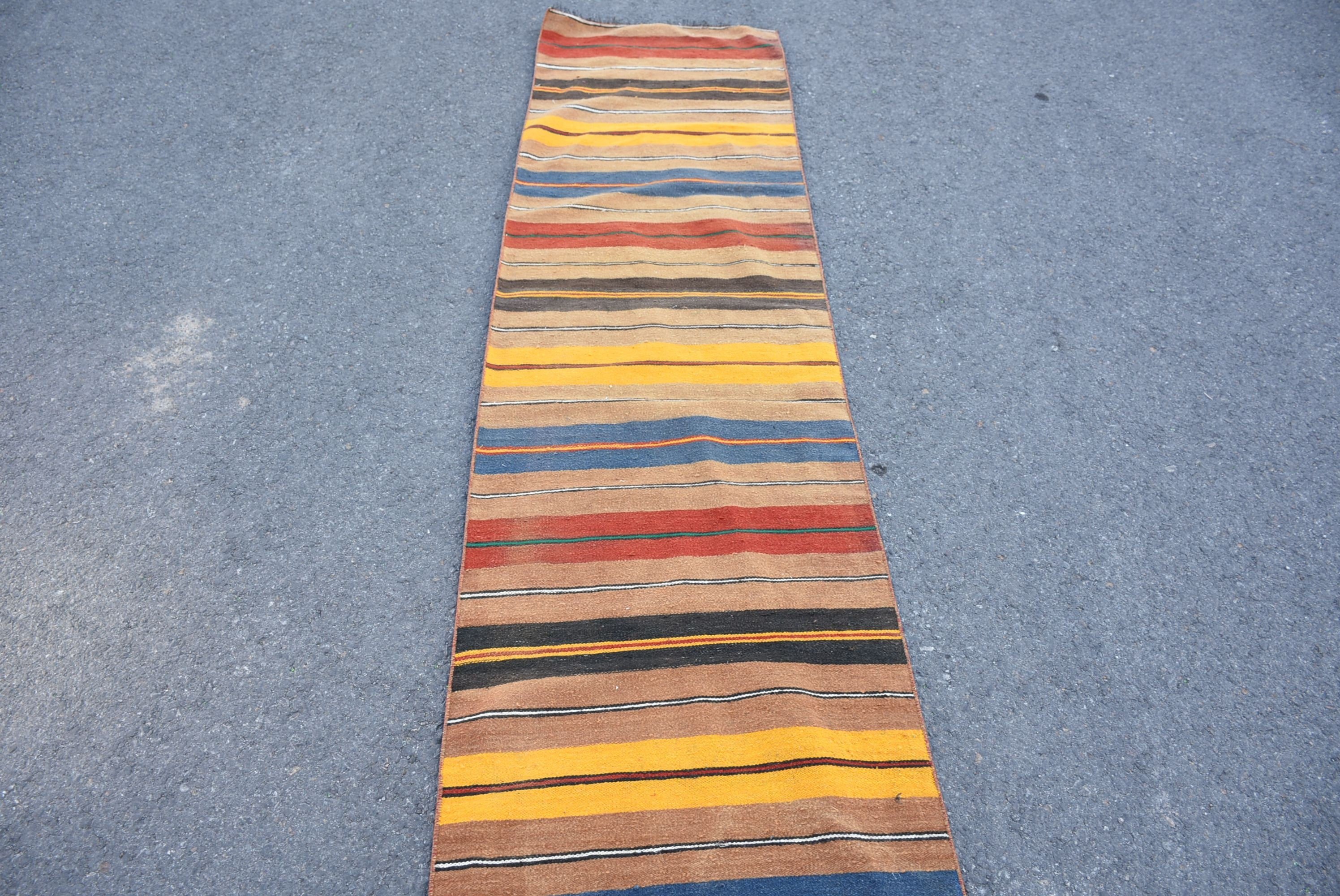 2.1x22.3 ft Runner Rug, Yellow Oriental Rug, Kitchen Rug, Kilim, Corridor Rug, Boho Rug, Turkish Rug, Oriental Rug, Vintage Rugs, Wool Rugs