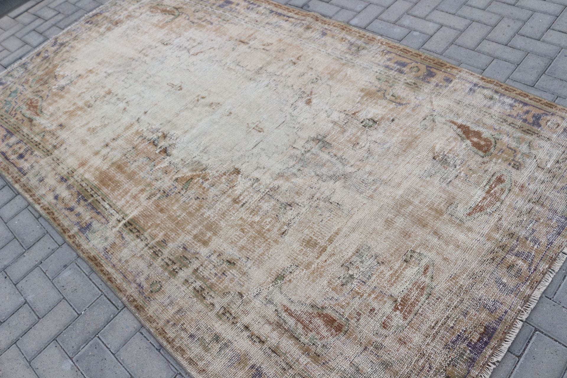 5.3x9.2 ft Large Rug, Kitchen Rug, Bedroom Rug, Vintage Rugs, Dining Room Rug, Oriental Rug, Rugs for Salon, Turkish Rug, Beige Oushak Rug