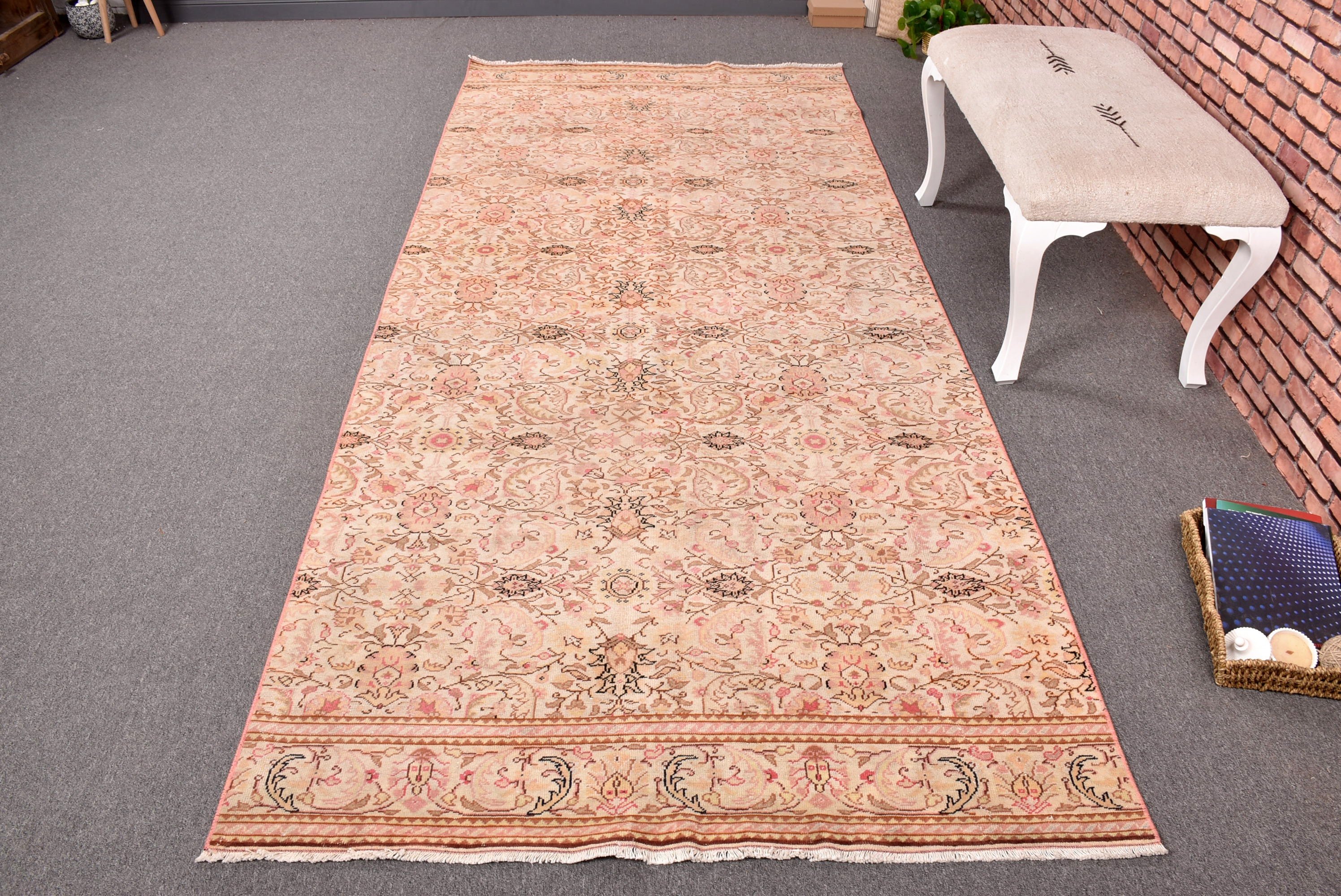 Statement Rug, Beige Modern Rugs, Rugs for Dining Room, Bedroom Rugs, 4.3x9.6 ft Large Rug, Dining Room Rug, Vintage Rugs, Turkish Rug