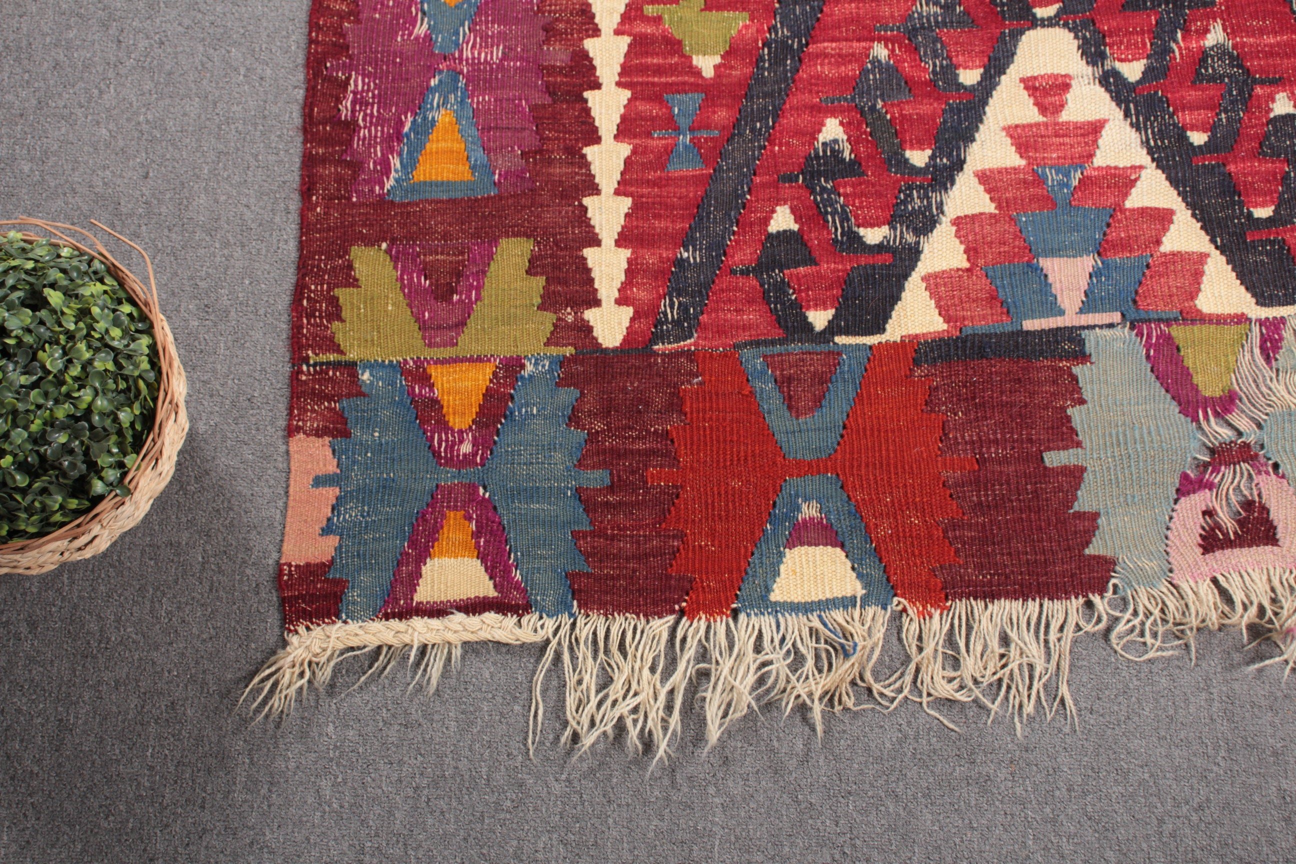 Salon Halısı, Havalı Halı, Vintage Halılar, Türk Halıları, Oturma Odası Halıları, Mutfak Halıları, Gökkuşağı Mutfak Halısı, Kilim, 7x10.4 ft Büyük Boy Halı