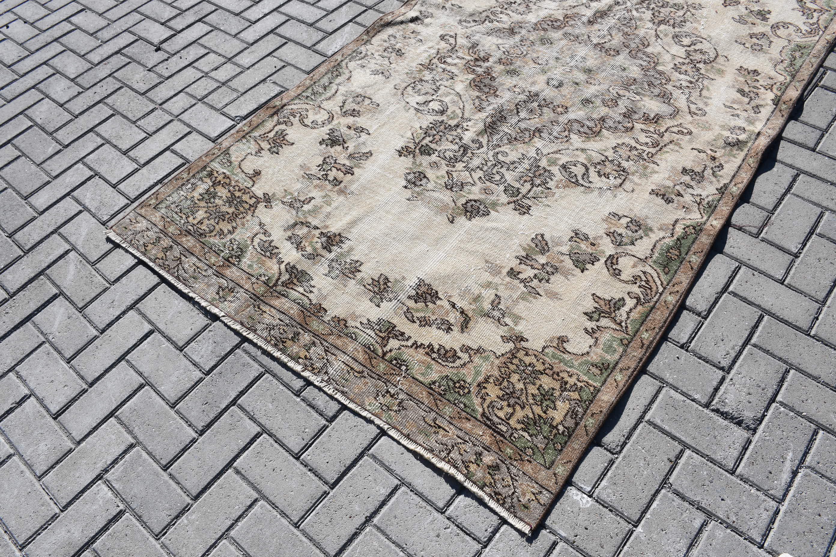 Vintage Rug, Rugs for Living Room, Old Rug, 4.4x8.9 ft Area Rug, Bedroom Rug, Nursery Rugs, Turkish Rugs, Antique Rugs, Beige Anatolian Rug