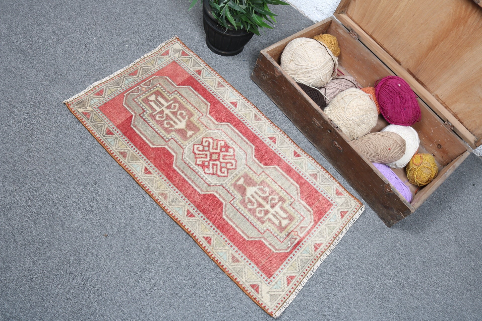 Türk Halıları, Banyo Halıları, Kırmızı Fas Halısı, Boho Halısı, 1.6x3.1 ft Küçük Halılar, Vintage Halılar, Yatak Odası Halısı, Sevimli Banyo Paspas Halısı, Araba Paspas Halıları