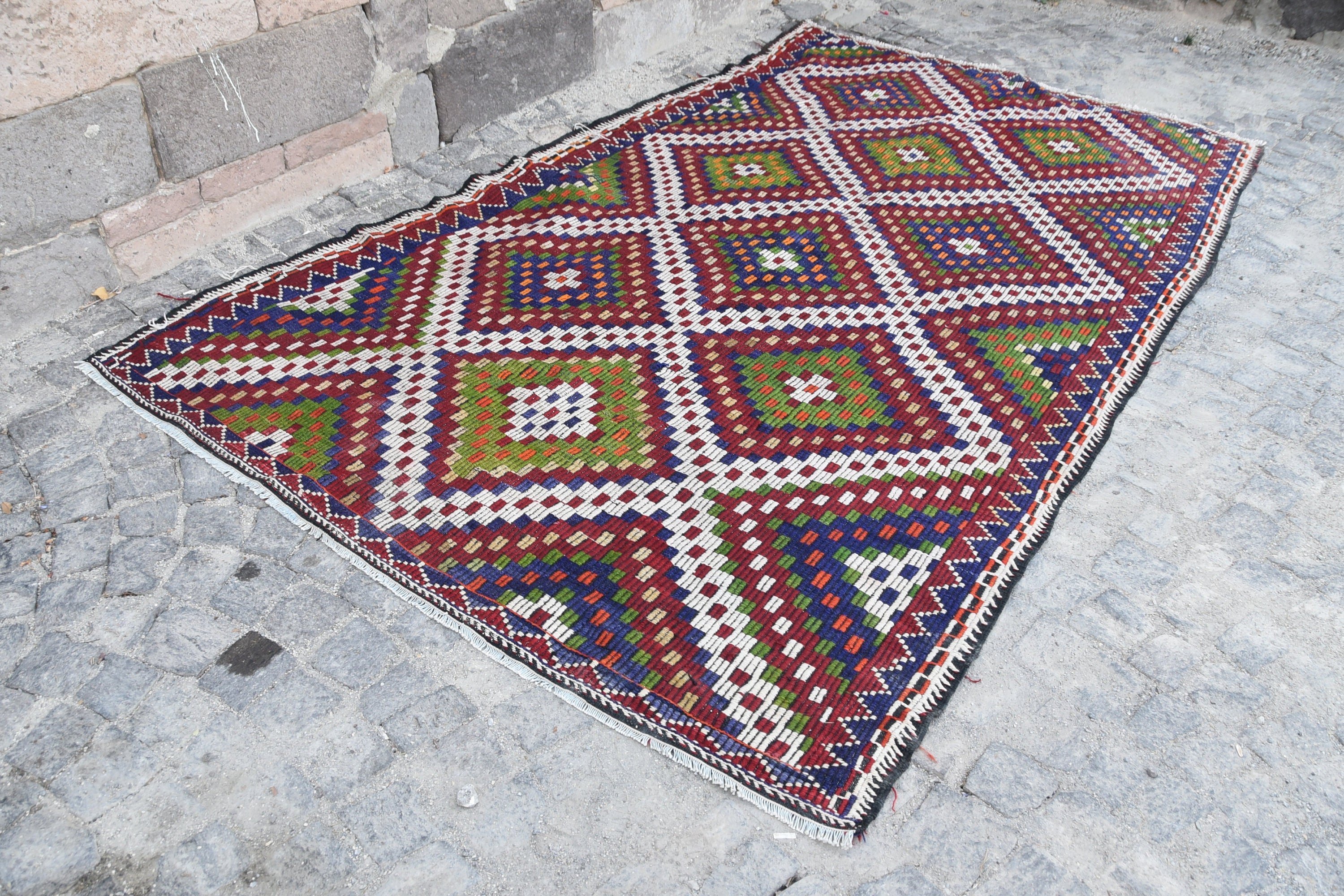 Yemek Odası Halıları, Türk Halıları, Antika Halılar, Yemek Odası Halıları, Yün Halı, 6.6x10.6 ft Büyük Halı, Salon Halısı, Kilim, Eski Halı, Vintage Halı